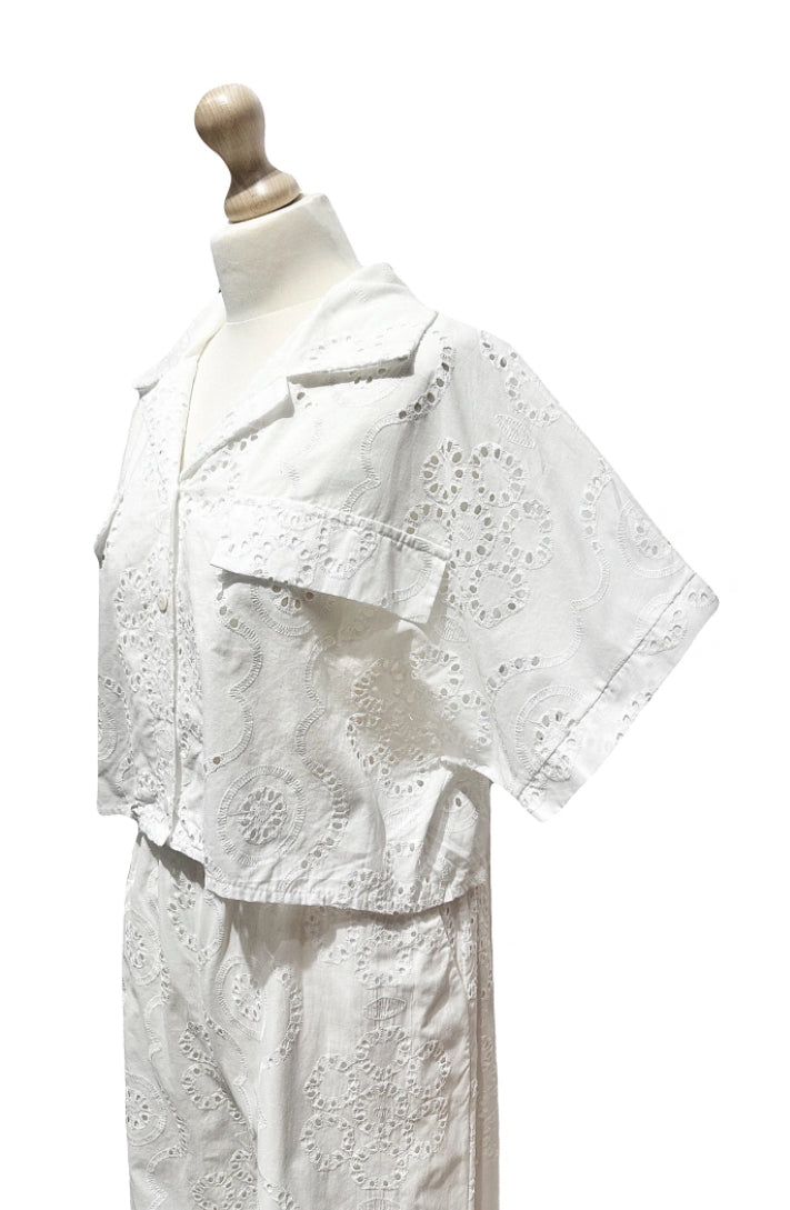 Ensemble en broderies anglaises - blanc