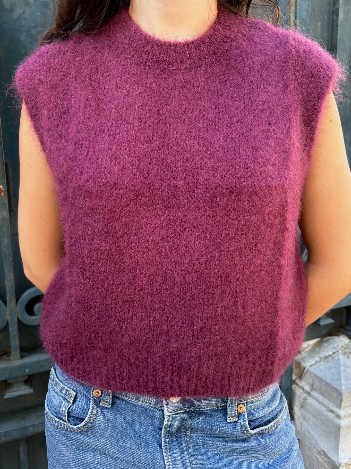 Pull mohair - bordeaux