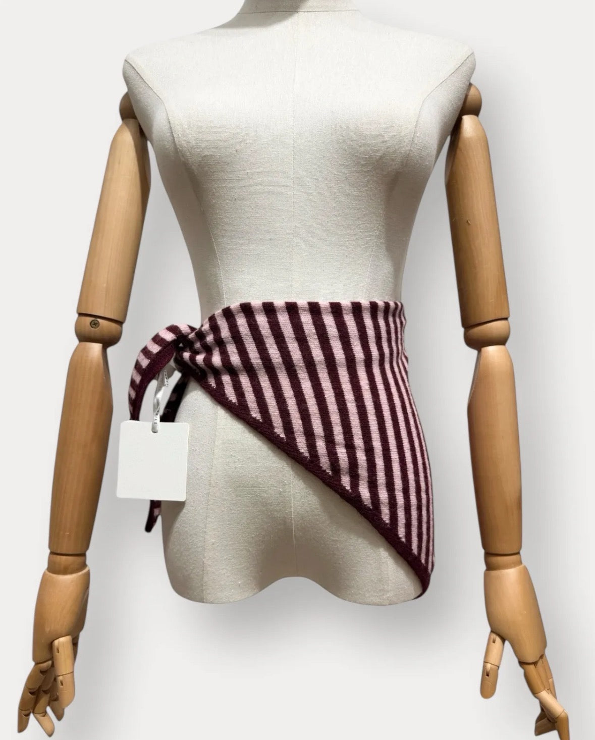 Foulard en cachemire et laine mélangé - Bordeaux et rose