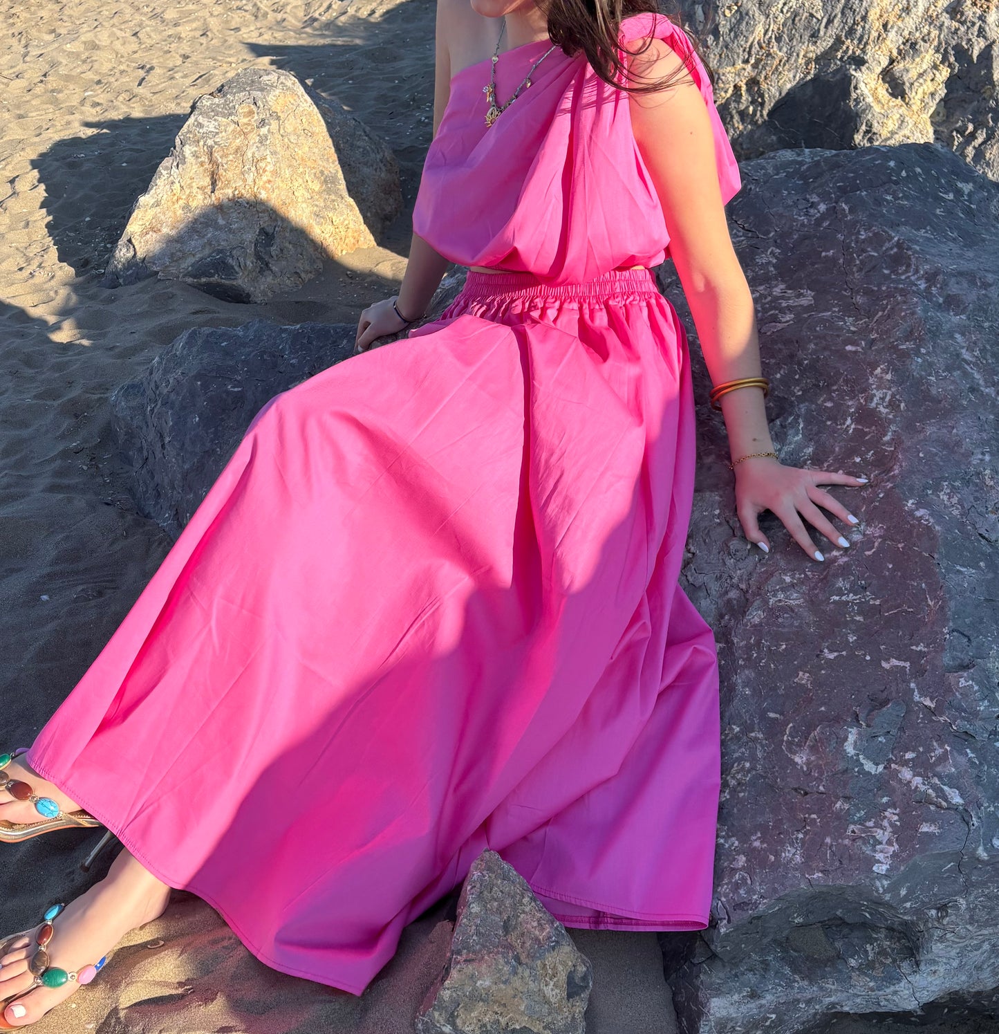 Ensemble asymétrique - fuschia