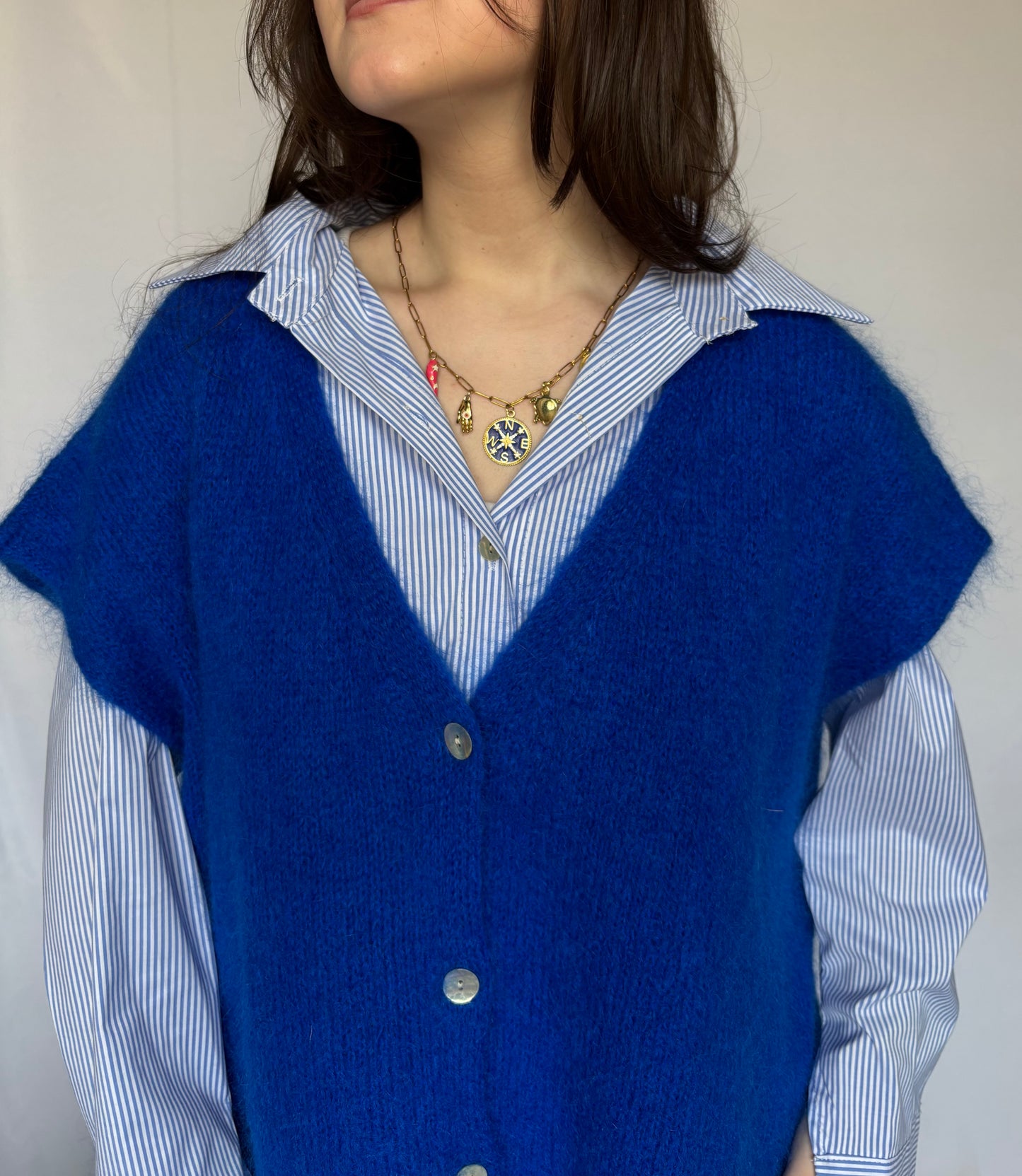 Gilet sans manches col V - bleu roi