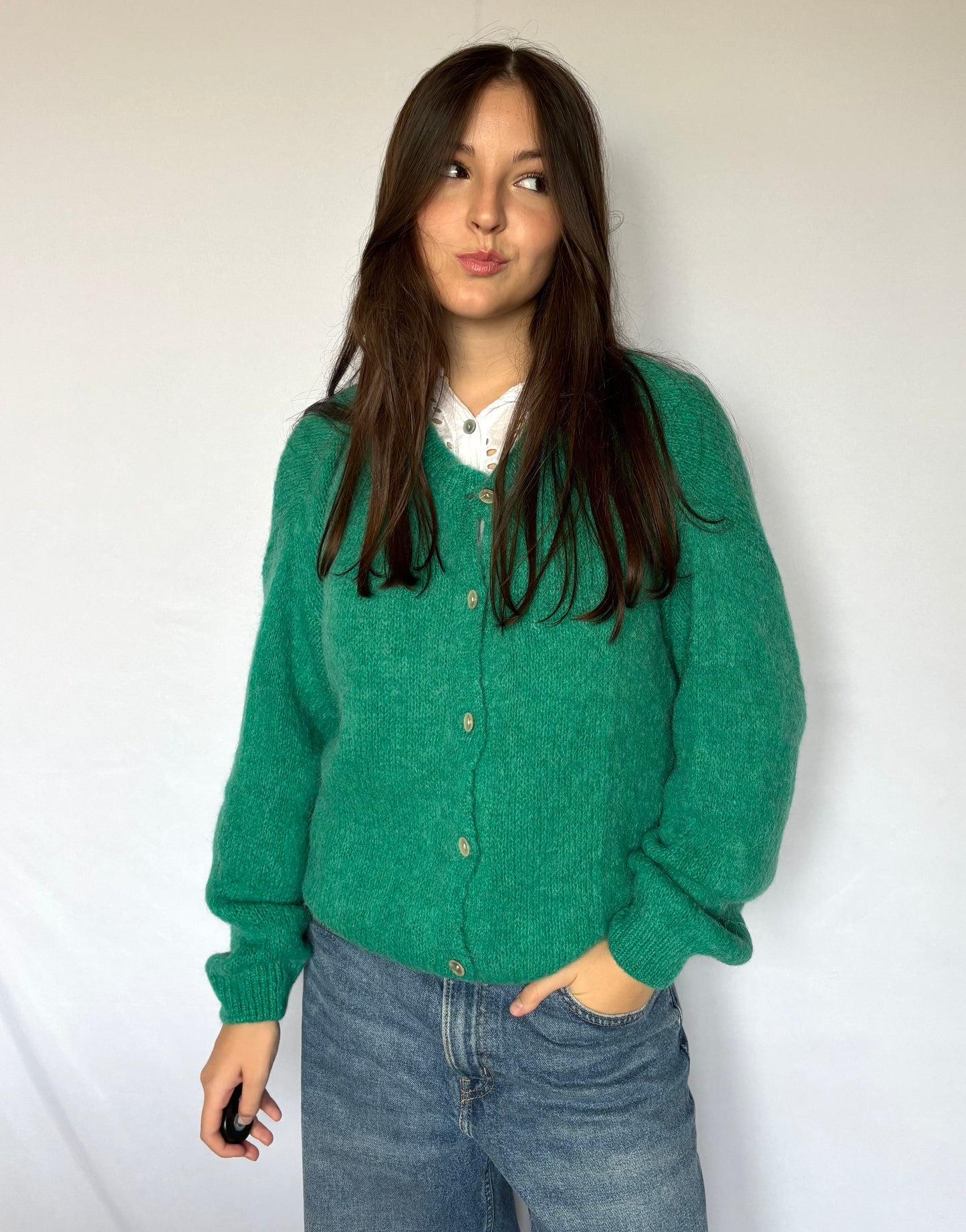 Gilet à col rond - vert flash