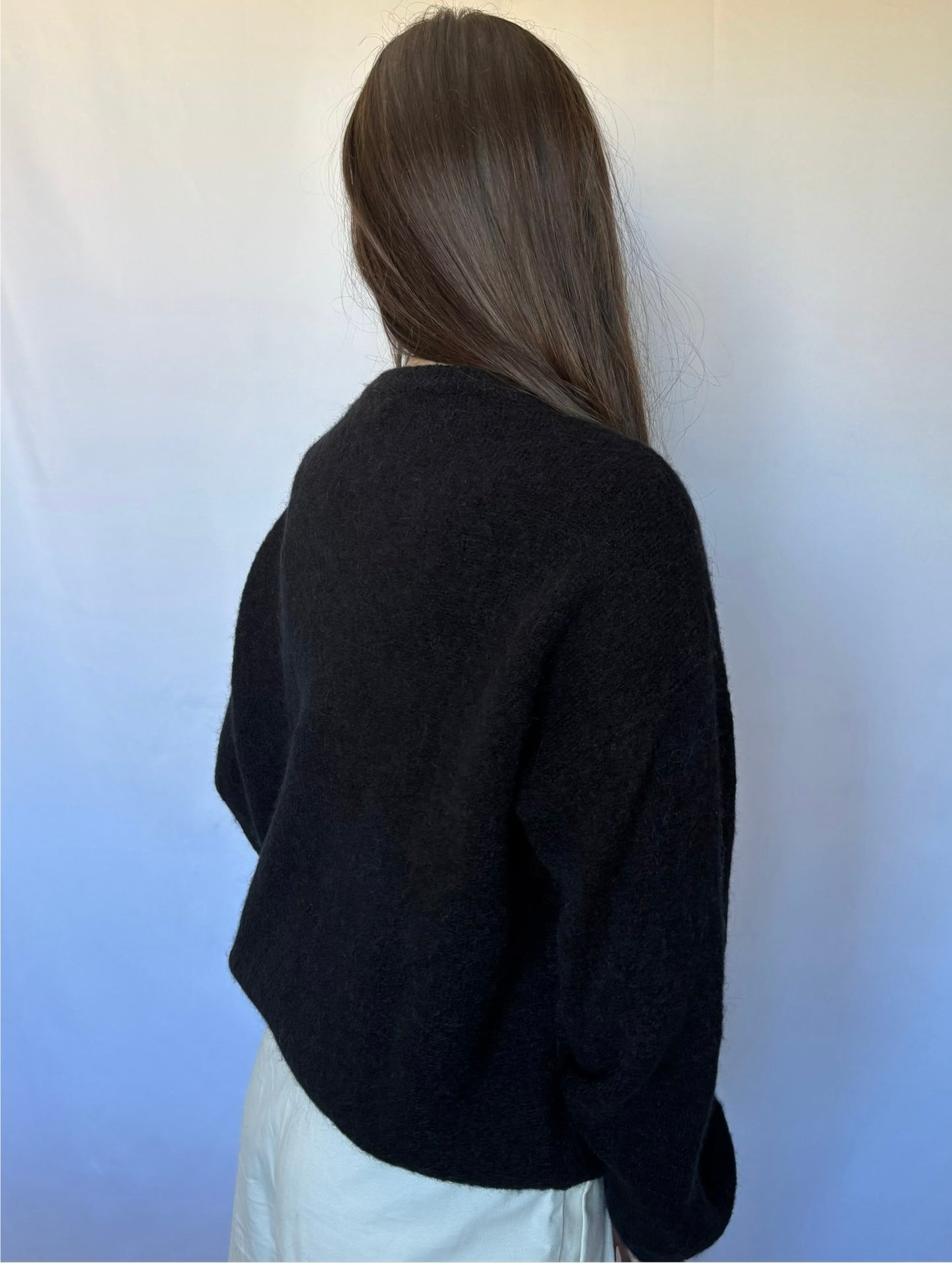 Pull en alpaga et laine mélangé - noir