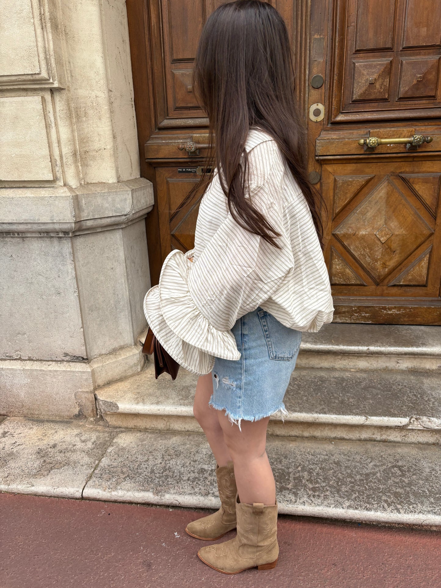 Blouse à volants - beige (édition limitée)