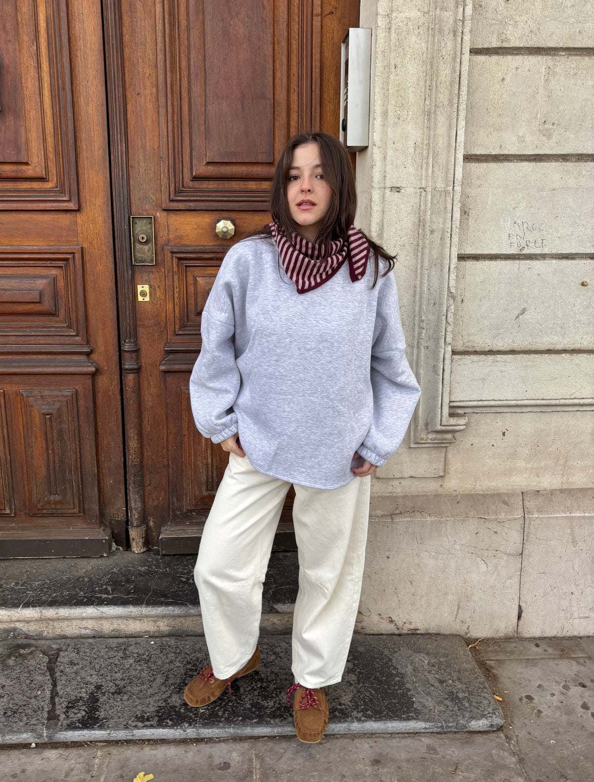 Foulard cachemire et laine bordeaux rose - Emylou Boutique