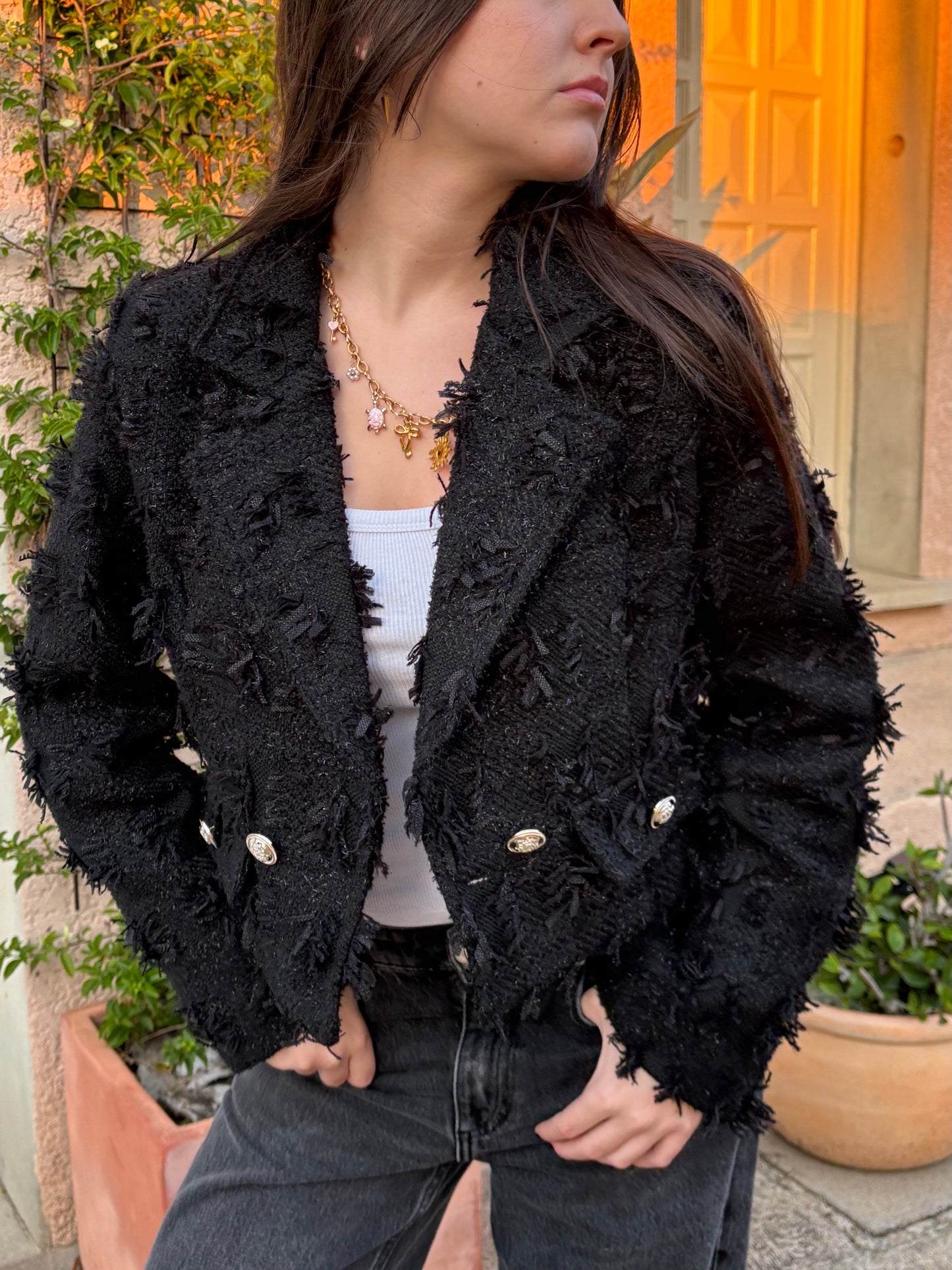Veste courte en tweed