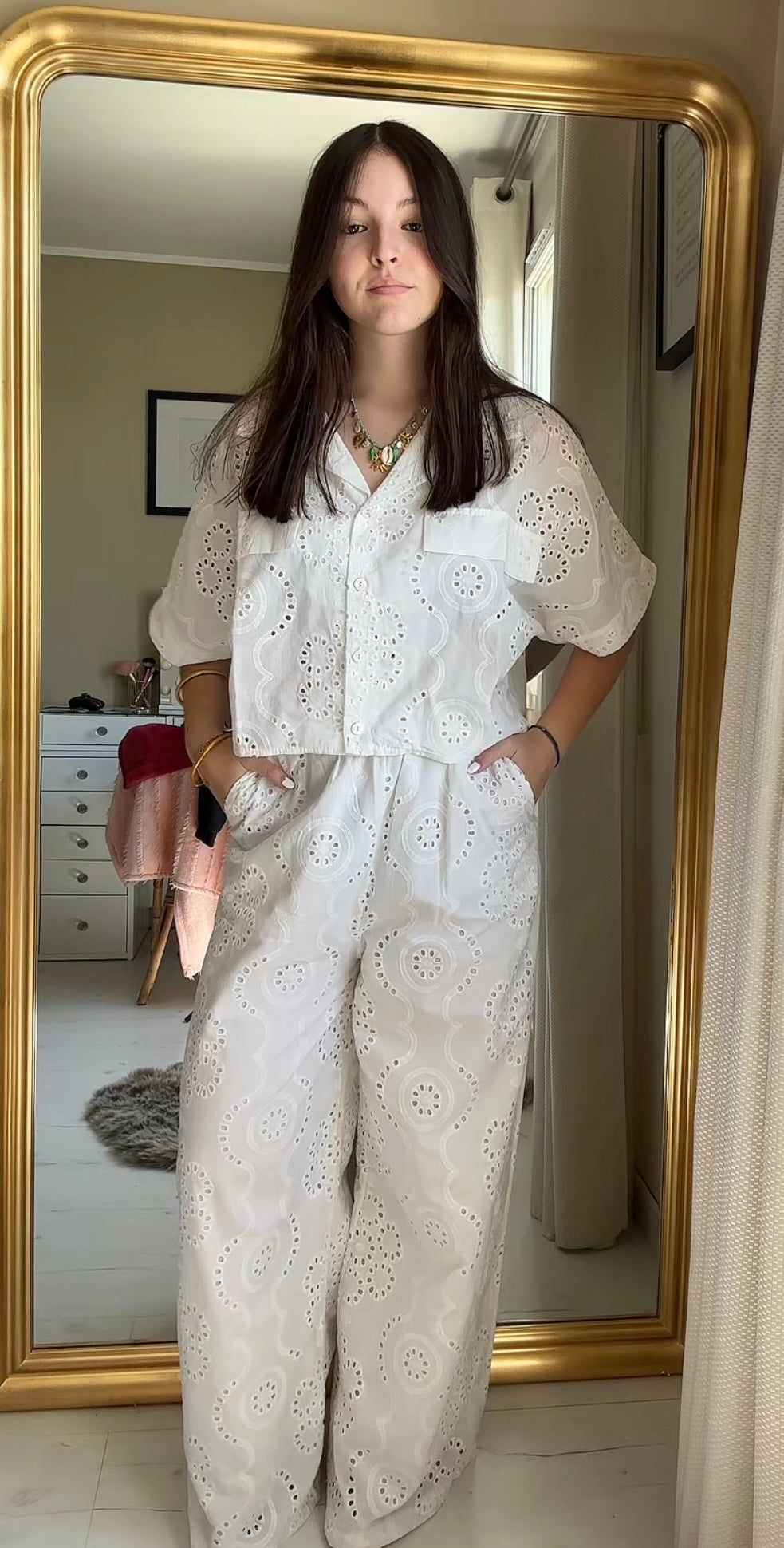 Ensemble en broderies anglaises - blanc