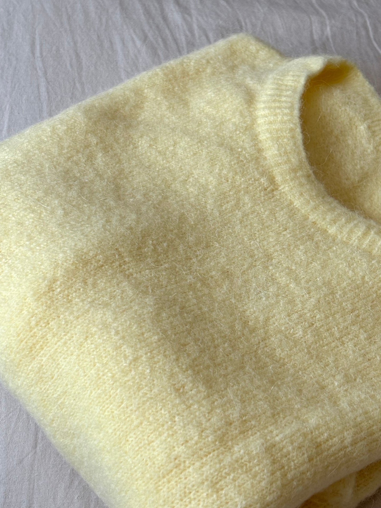Pull à manches courtes - jaune beurre
