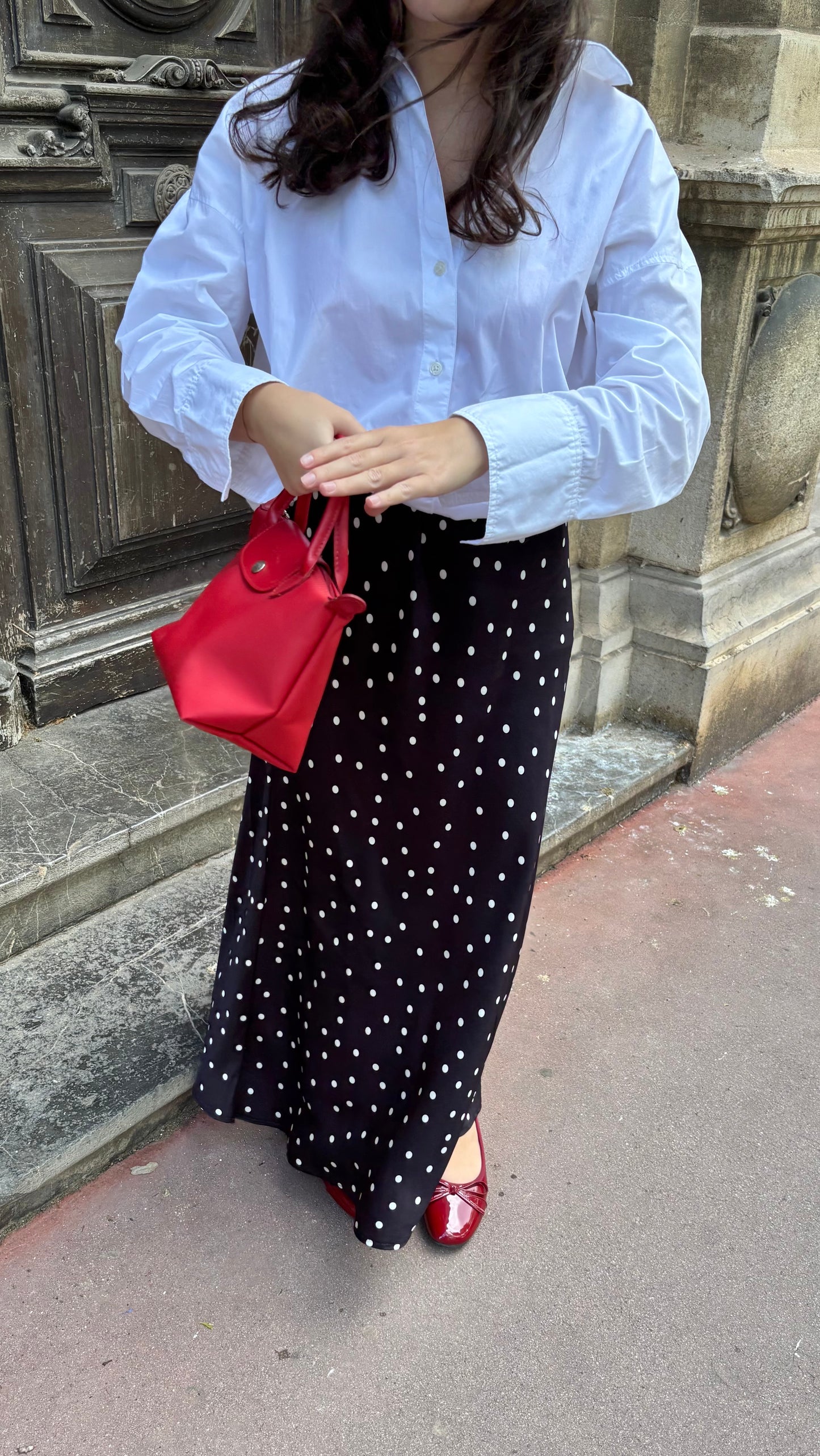 Jupe à pois - noire