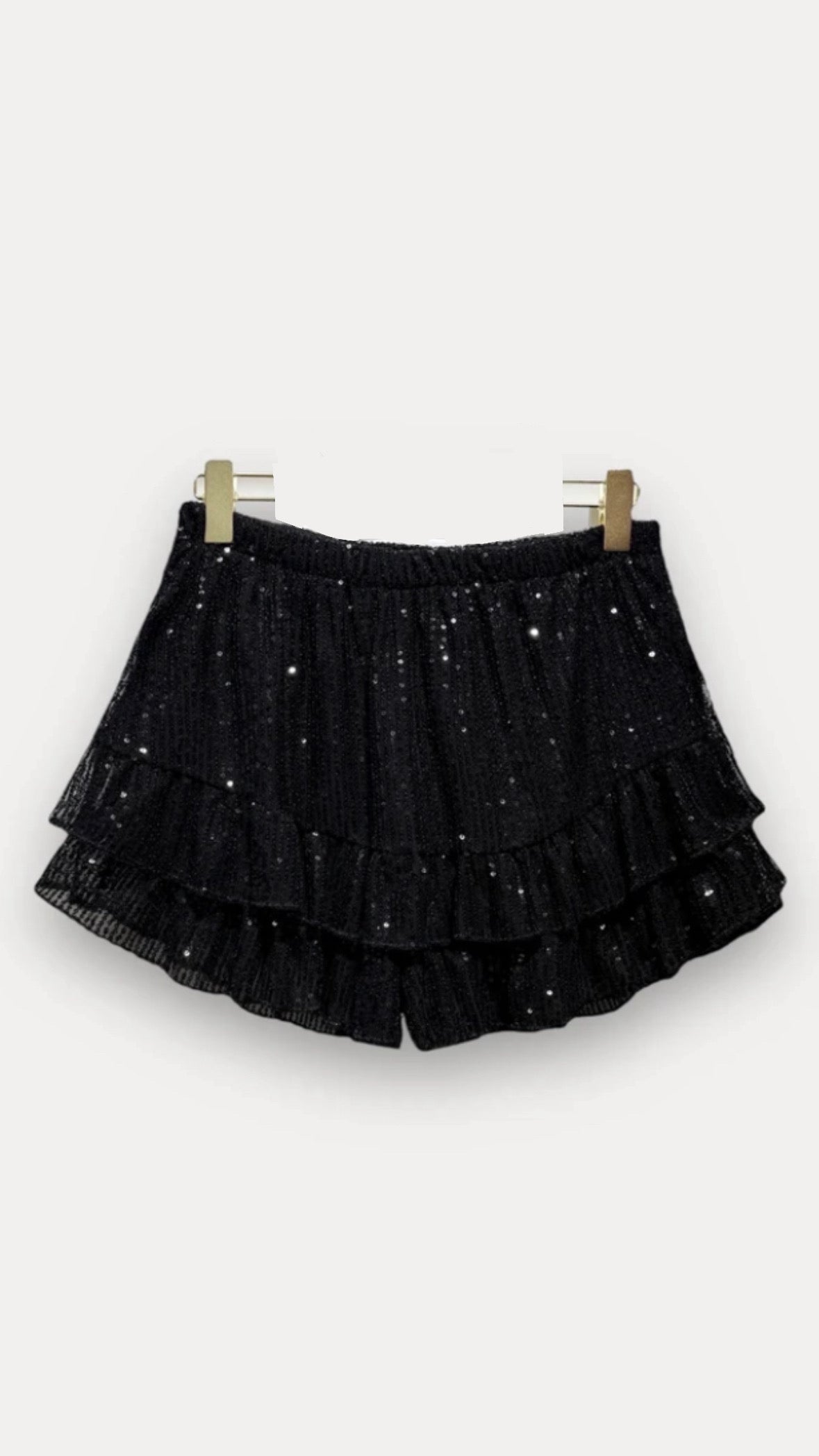 Jupe-short à sequins - noire