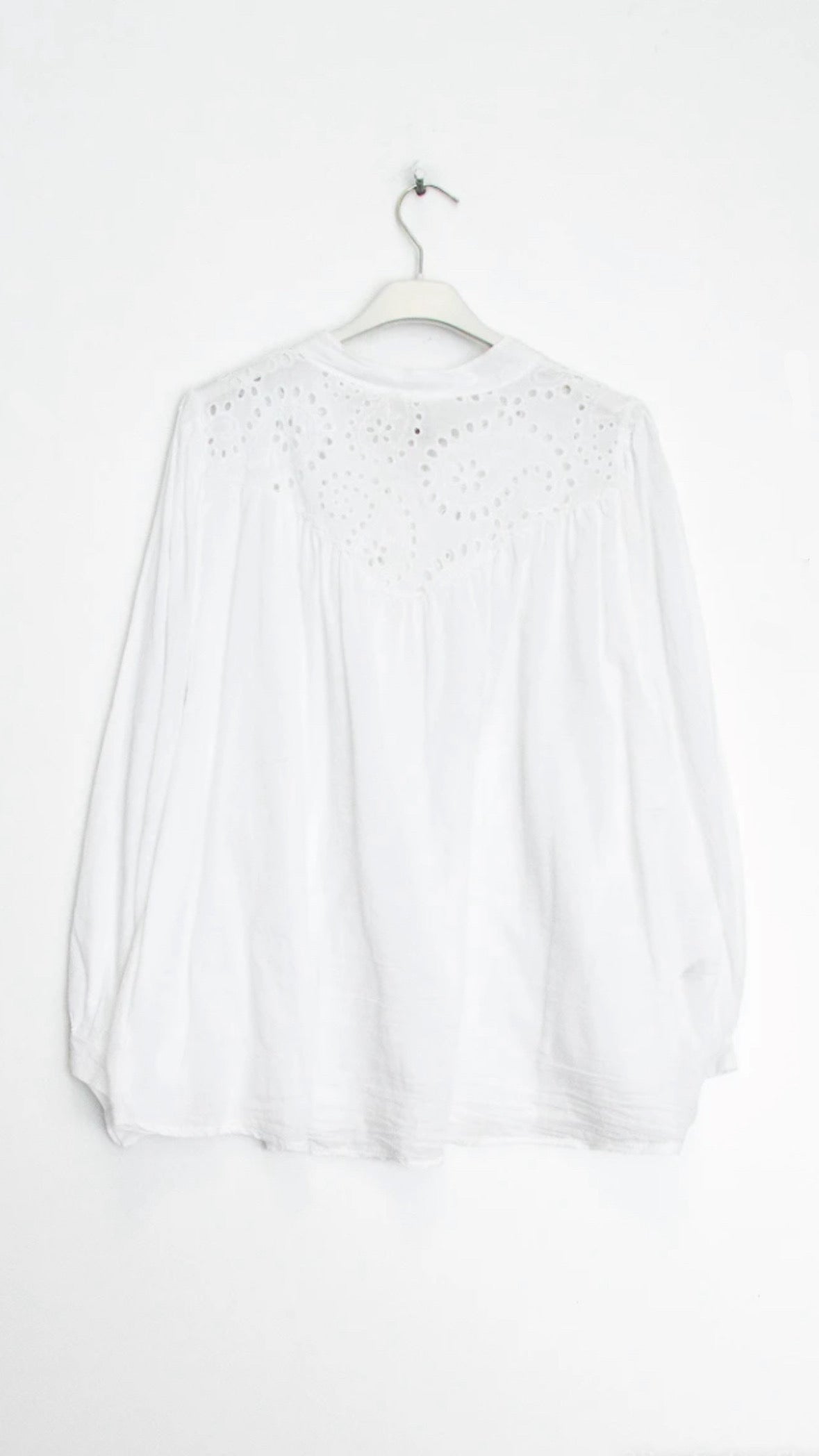 Blouse with white English embroidery