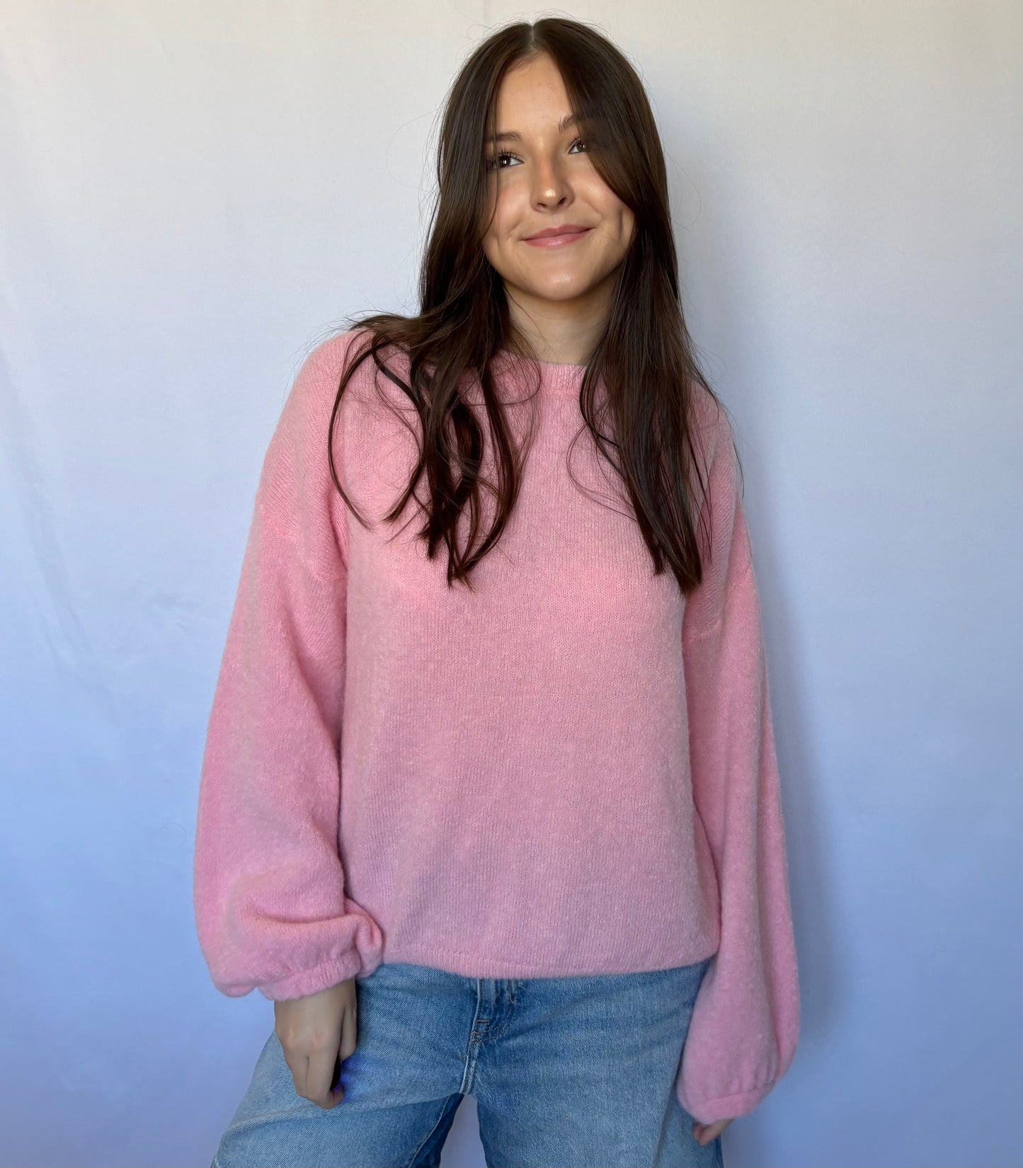 Pull en alpaga et laine mélangé - rose