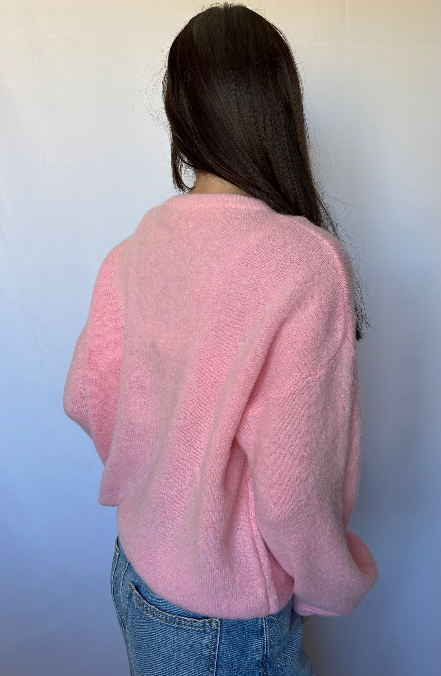 Pull en alpaga et laine mélangé - rose