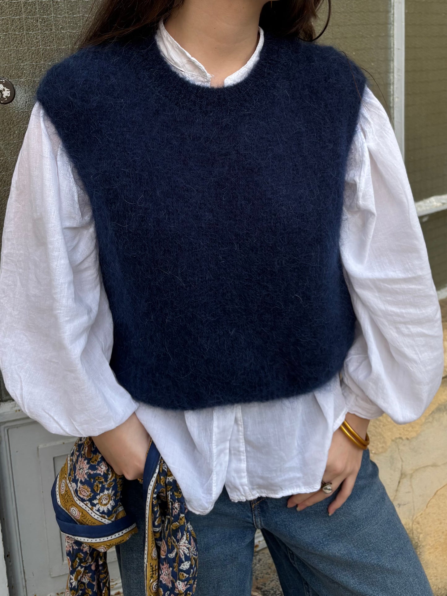 Pull mohair - marine