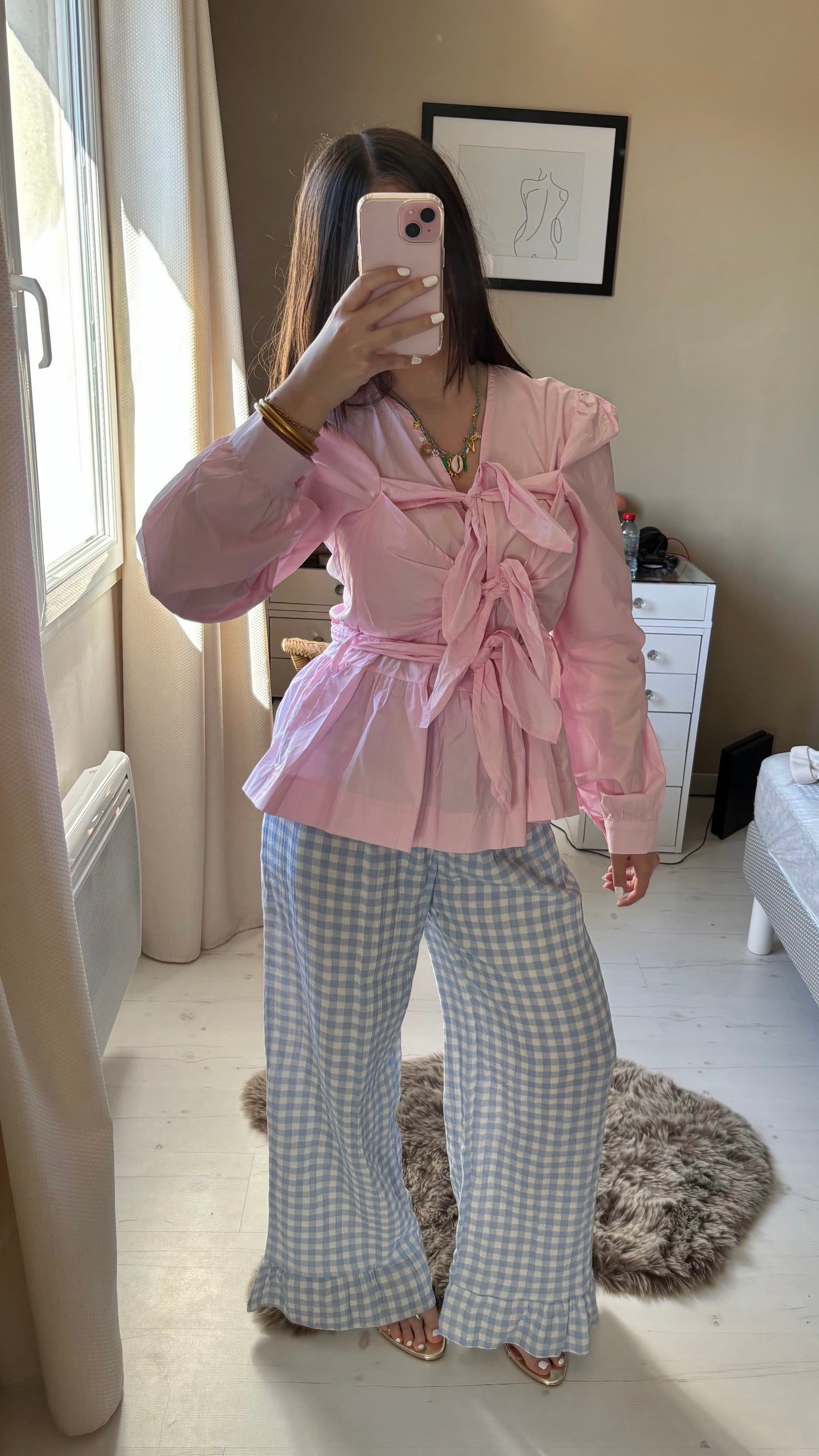 Blouse à noeuds - rose