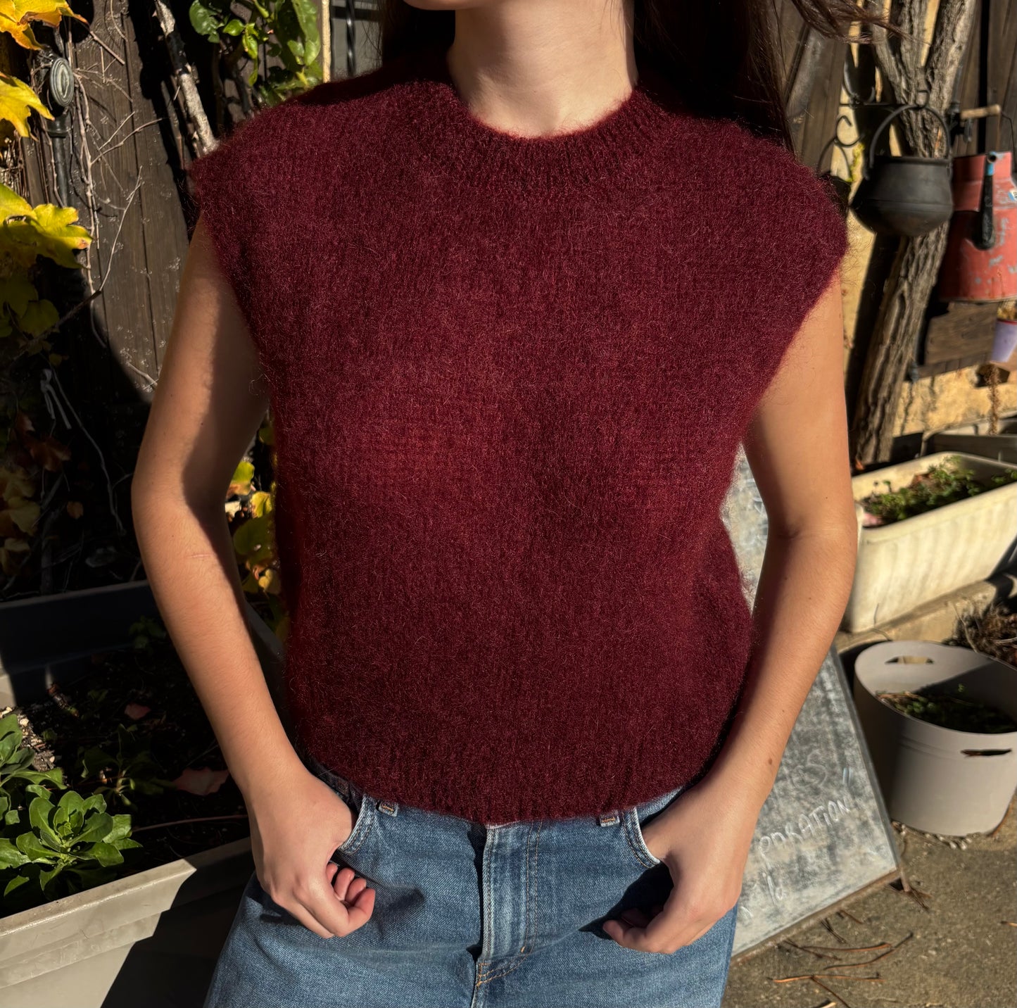 Pull mohair - bordeaux