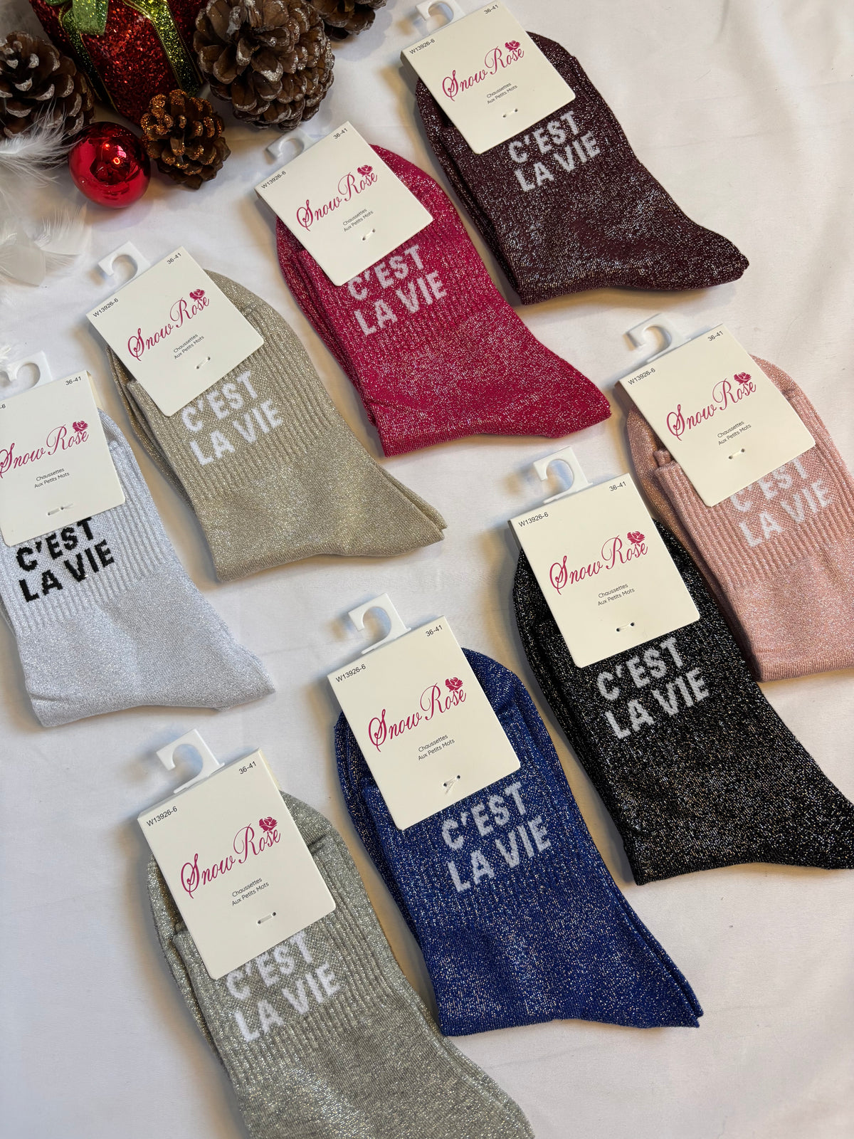 Chaussettes à paillettes - C’est la vie