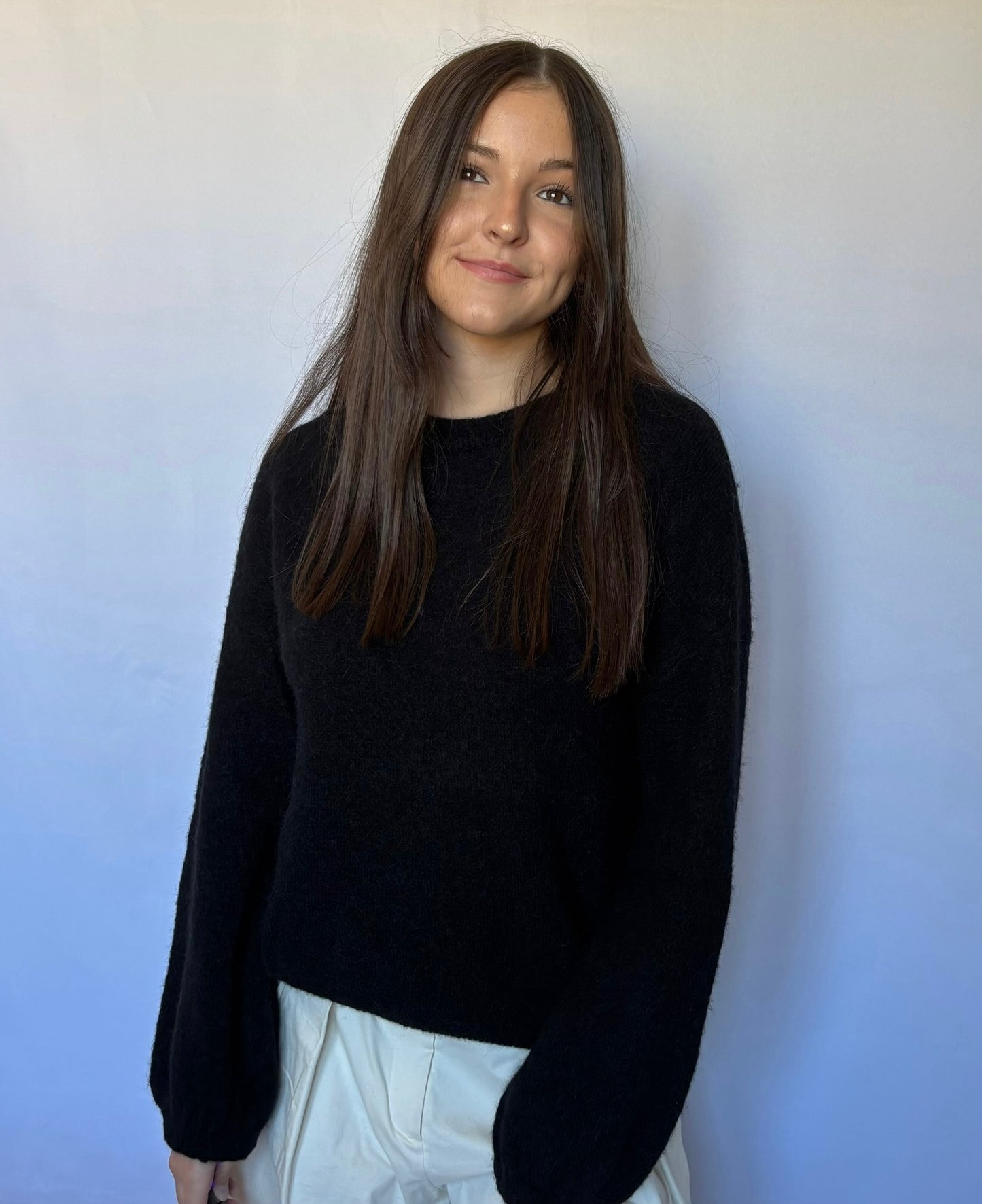 Pull en alpaga et laine mélangé - noir