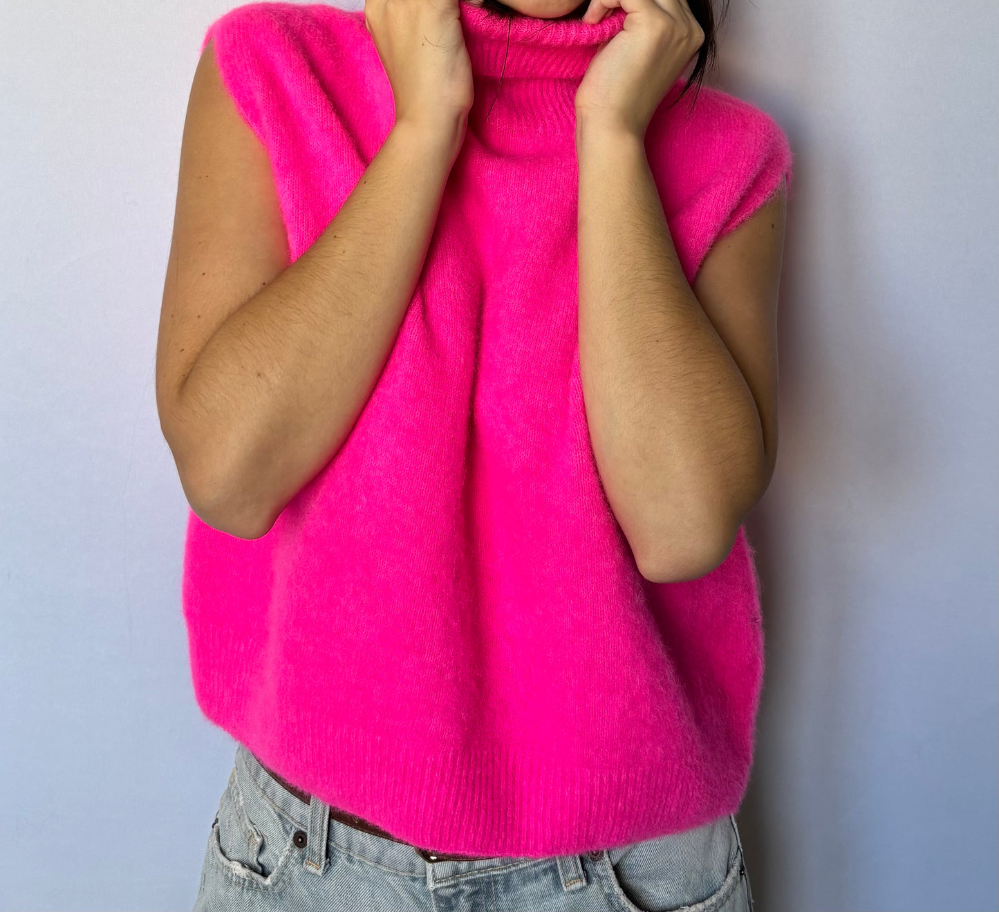Pull à col roulé - fuschia