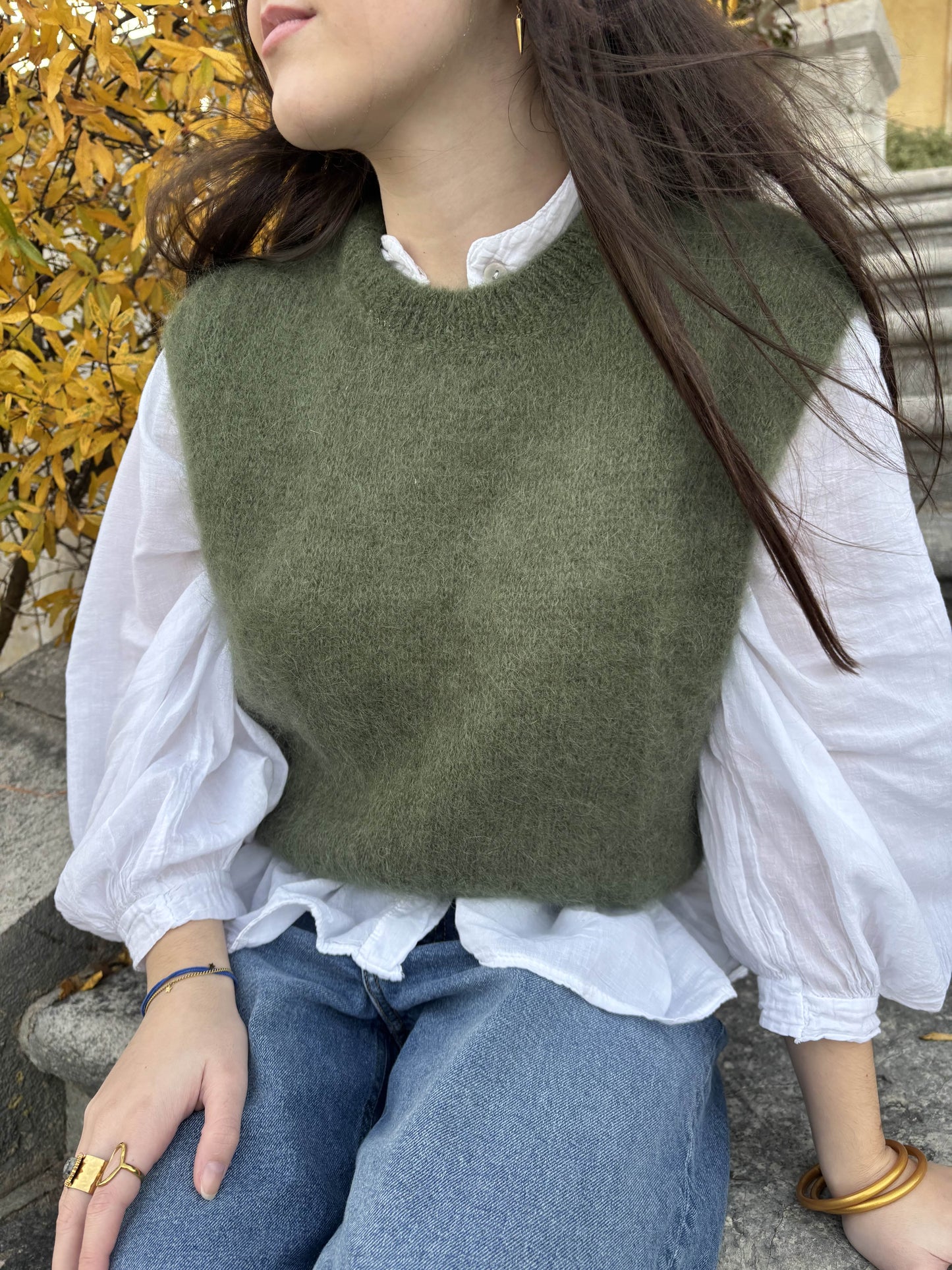 Pull mohair - kaki