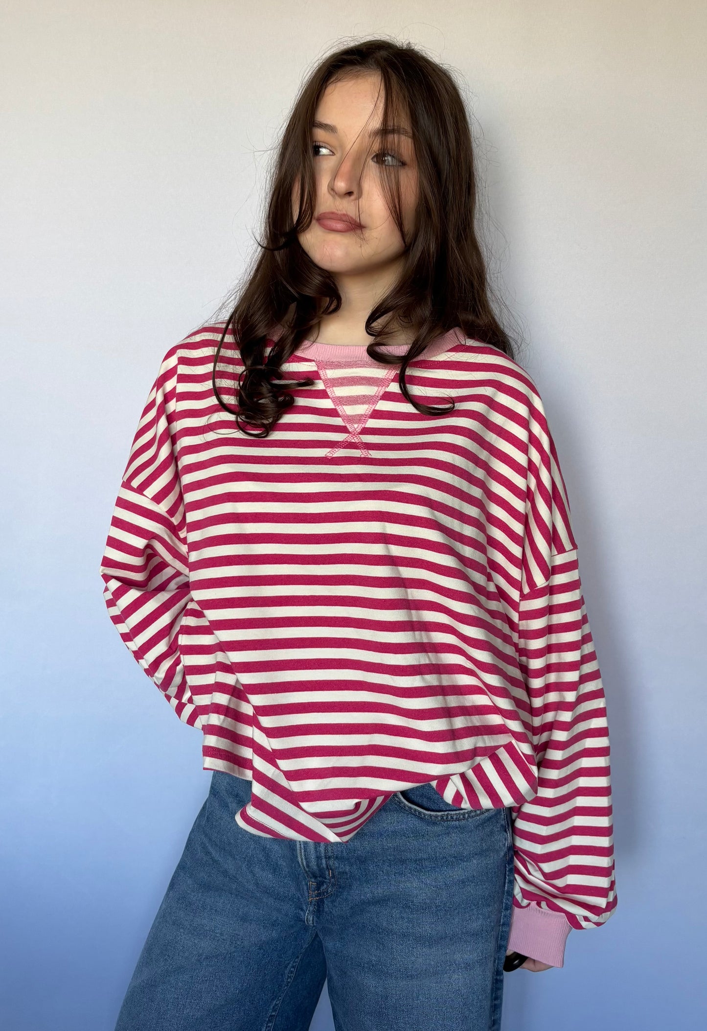 Marinière - fuschia et écru