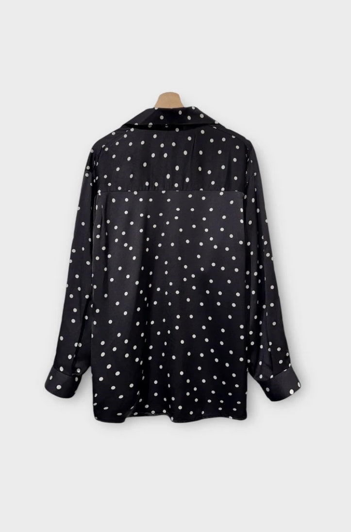 Blouse à pois - noire