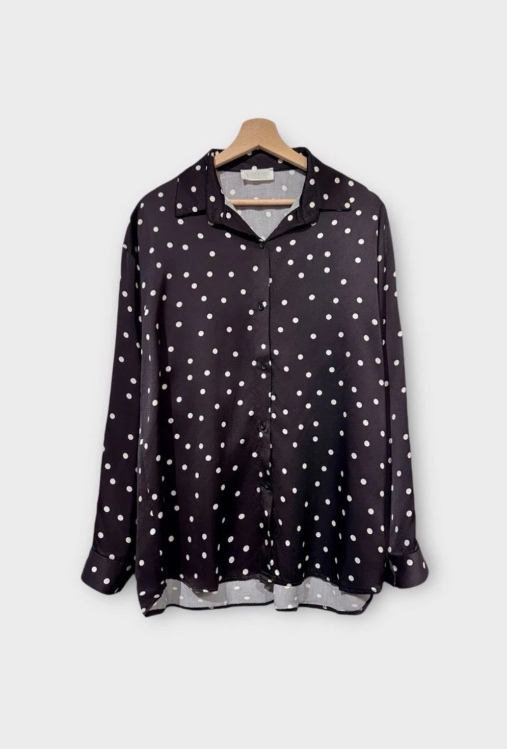 Blouse à pois - noire