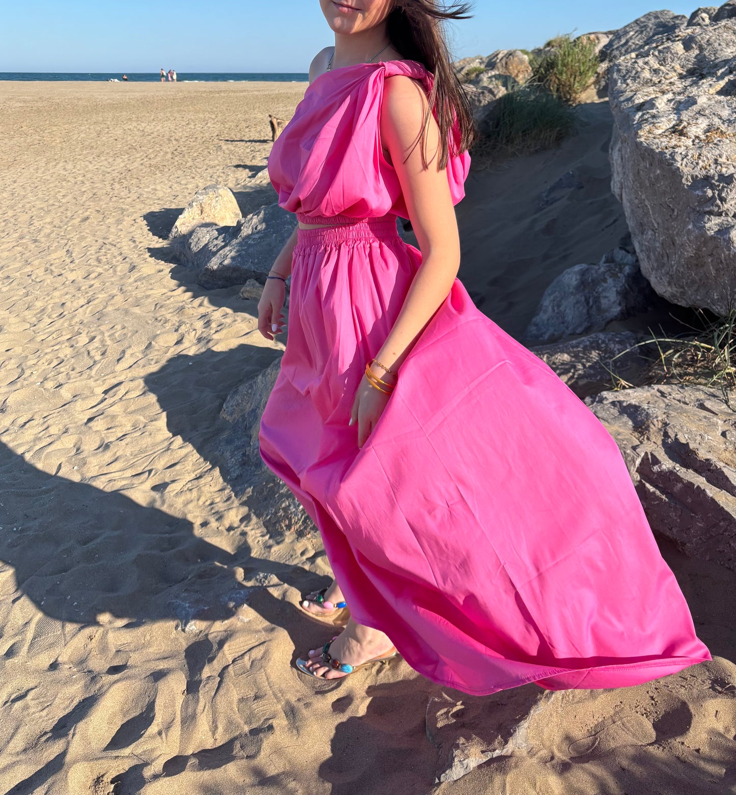 Ensemble asymétrique - fuschia