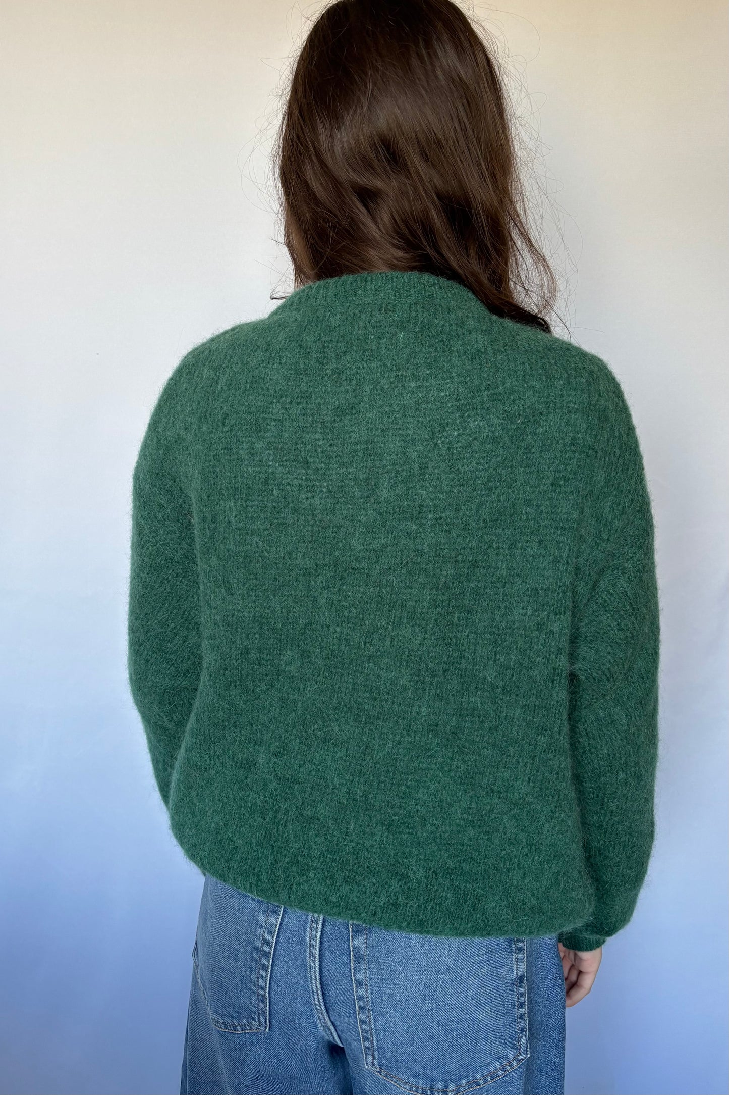 Gilet en alpaga et laine mélangé - vert sapin