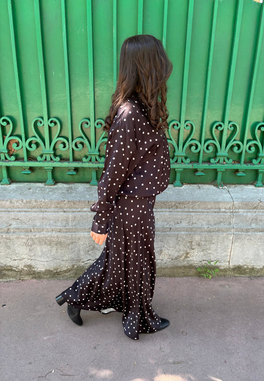 Blouse à pois - noire