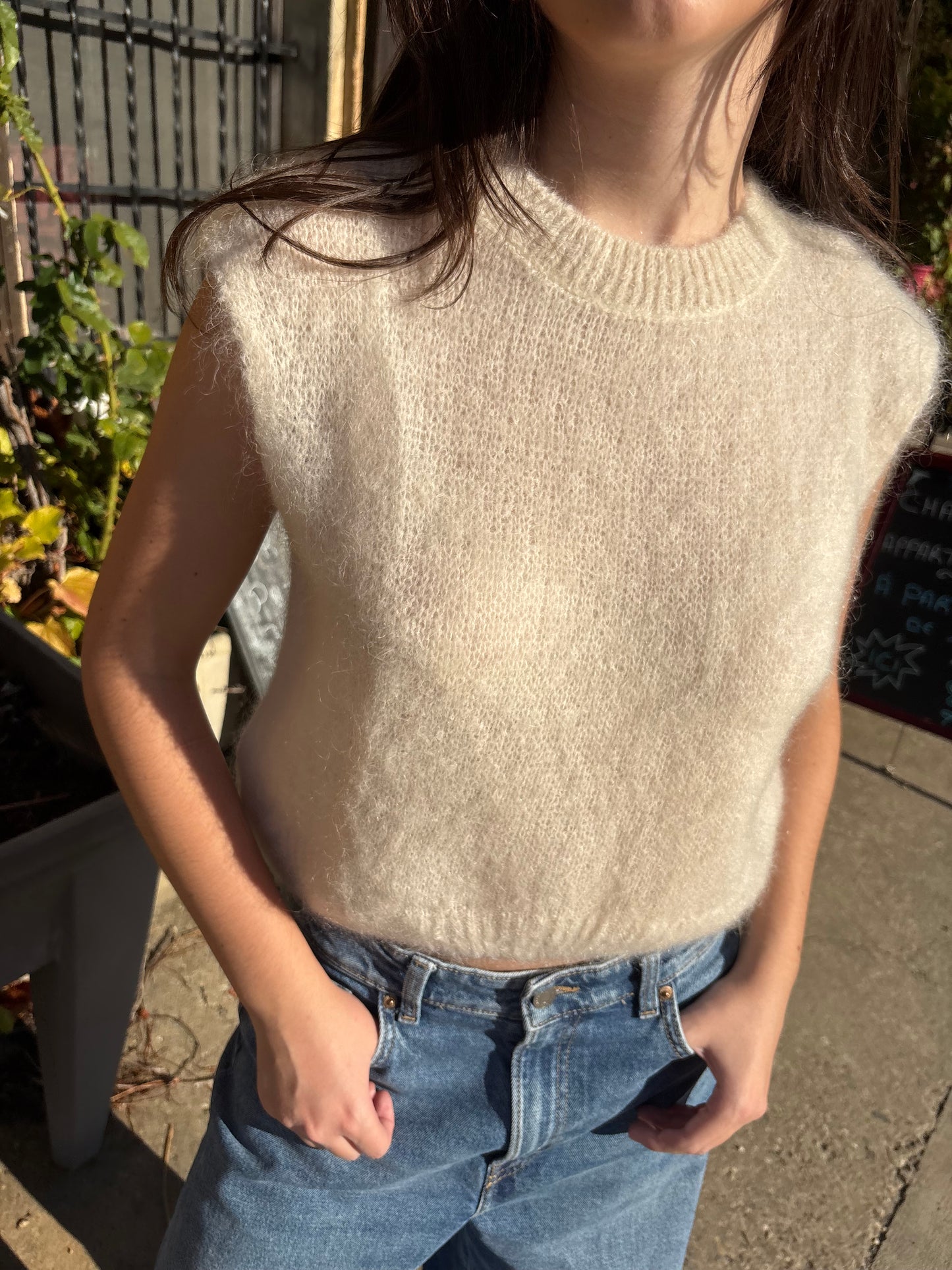 Pull mohair -  écru