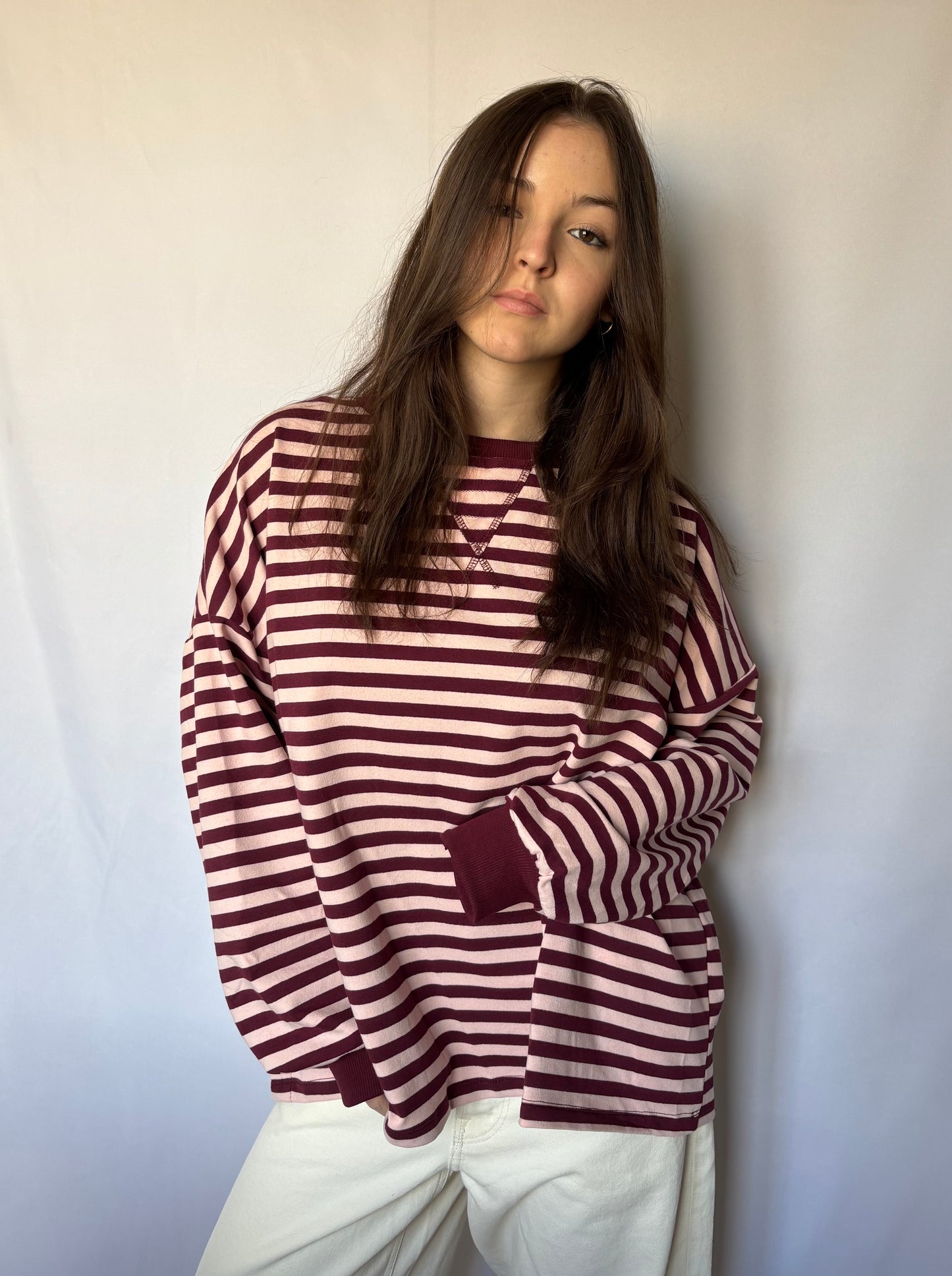 Marinière - bordeaux et rose