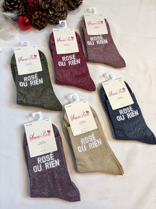 Chaussettes à paillettes - Rosé ou rien