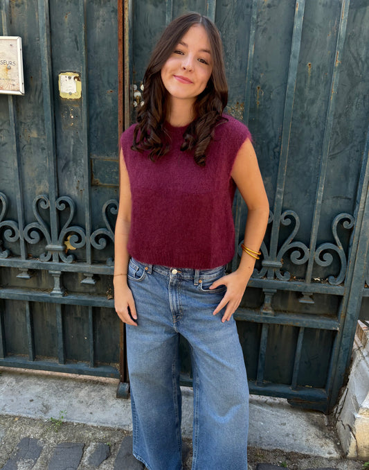 Pull mohair -  bordeaux