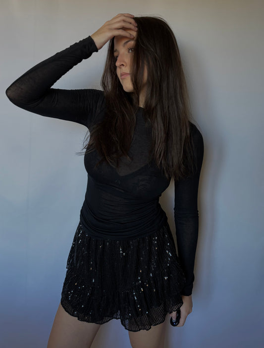 Top en cachemire mélangé - noir