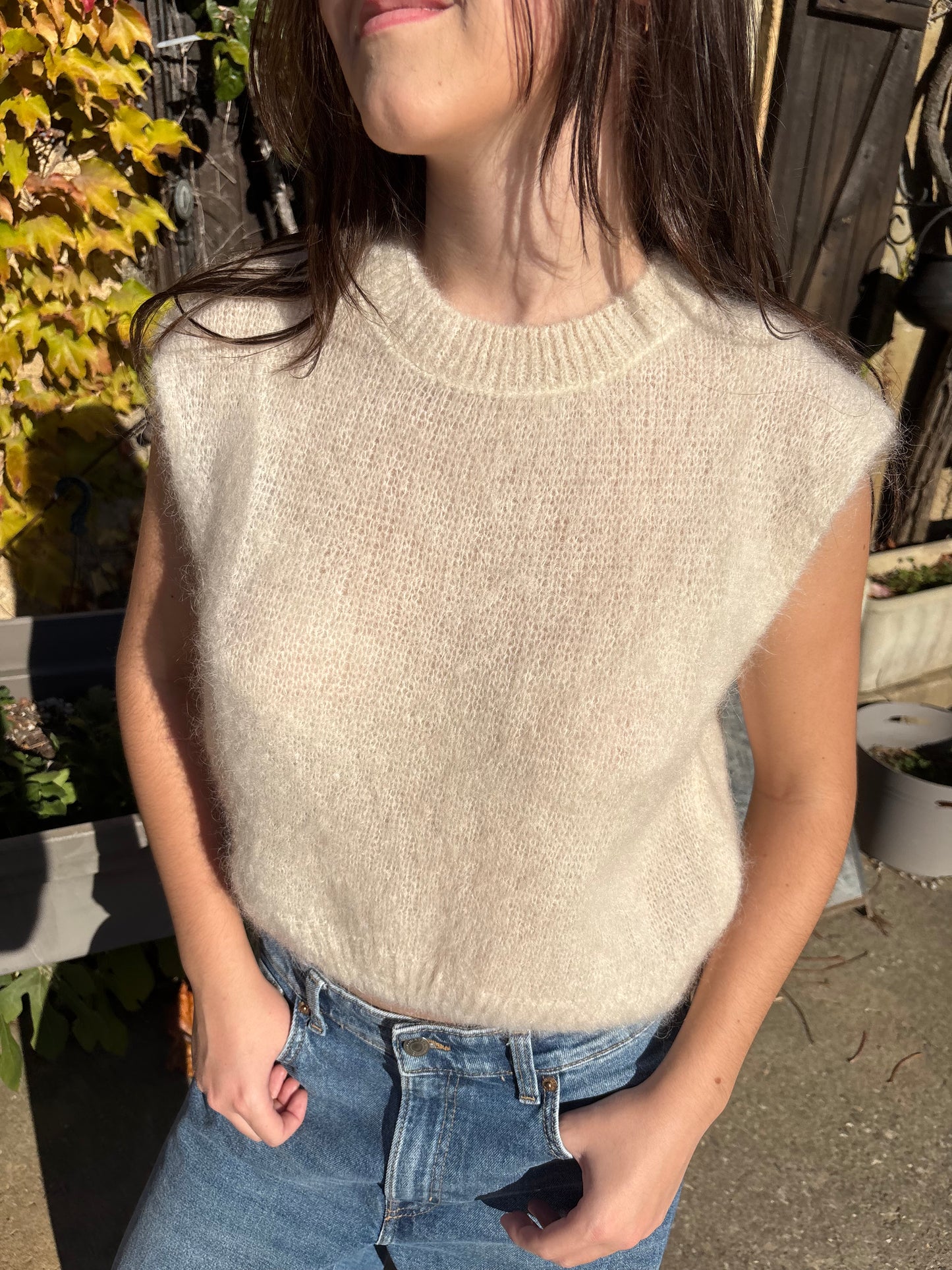 Pull mohair -  écru
