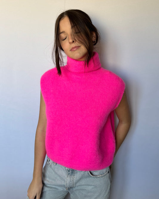 Pull à col roulé - fuschia