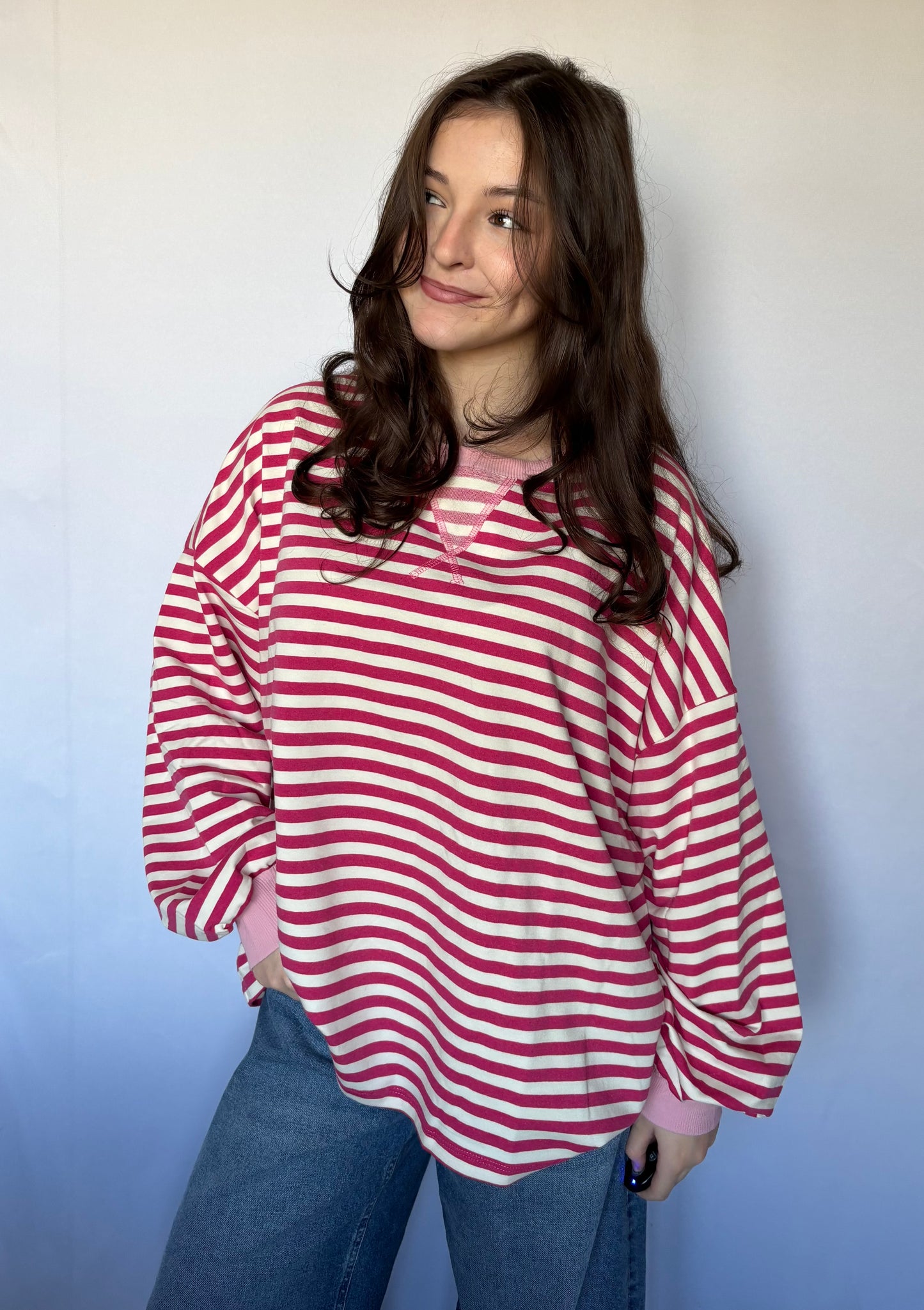 Marinière - fuschia et écru