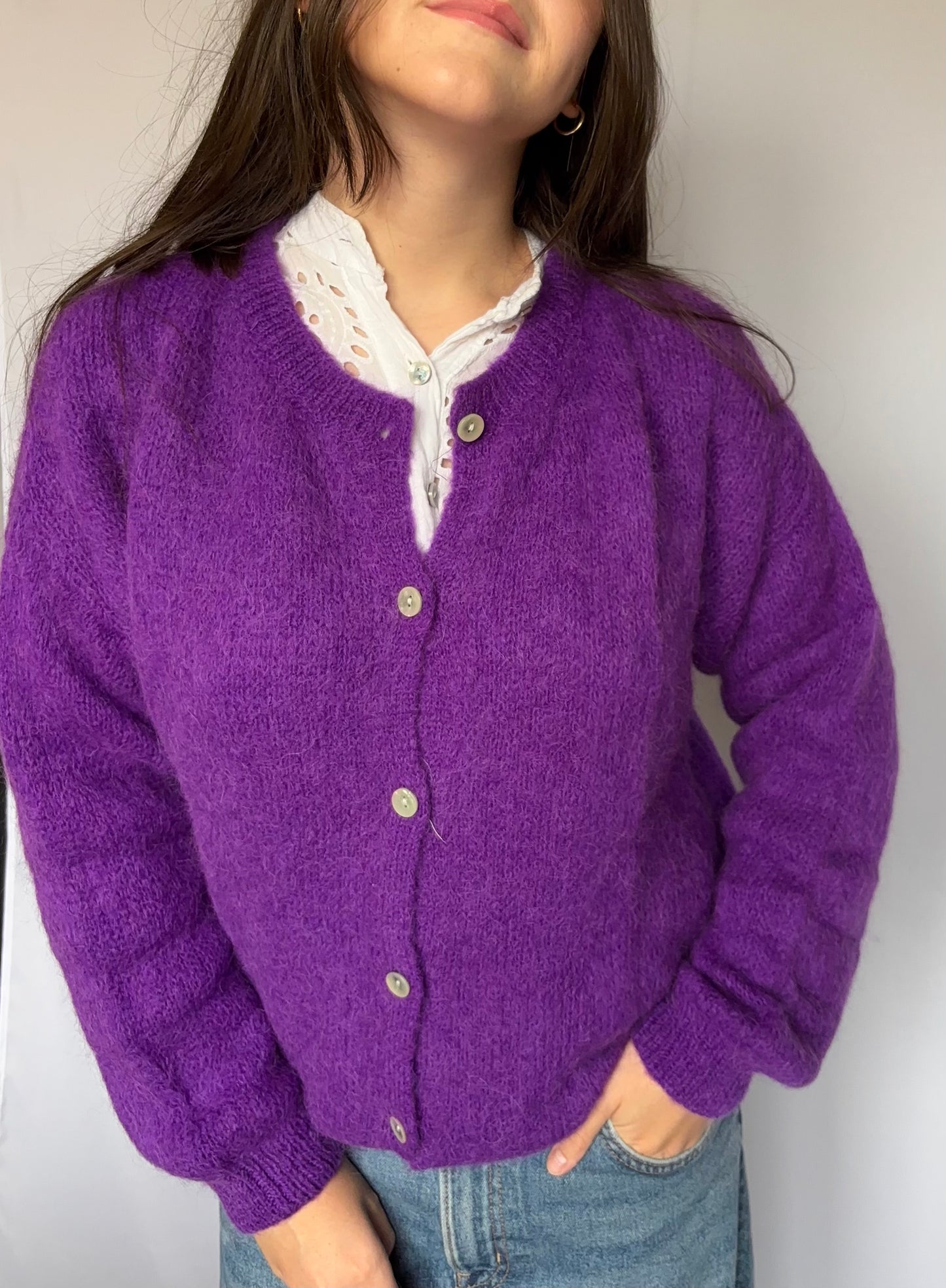 Gilet à col rond - violet