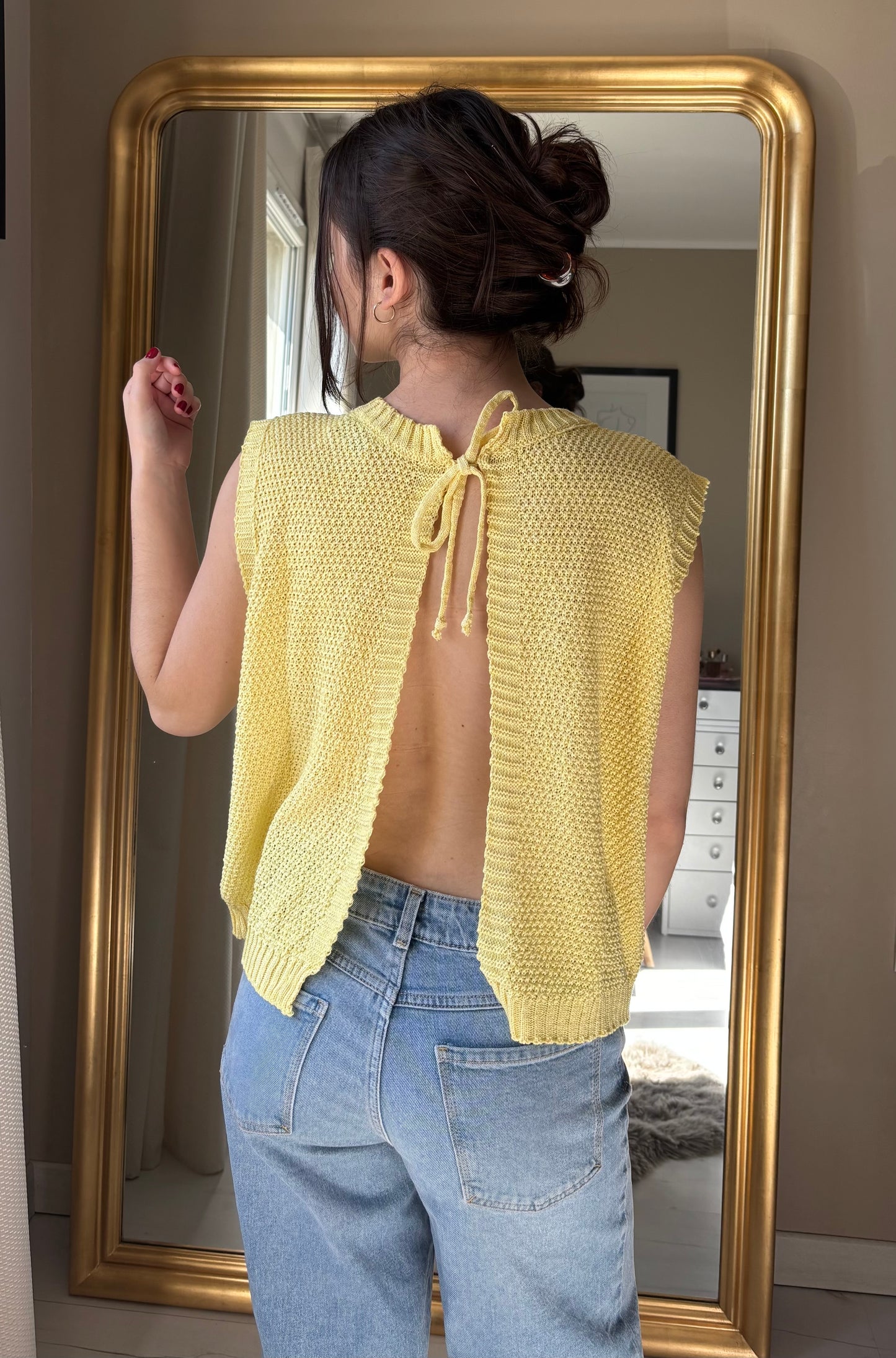 Top dos nu - jaune