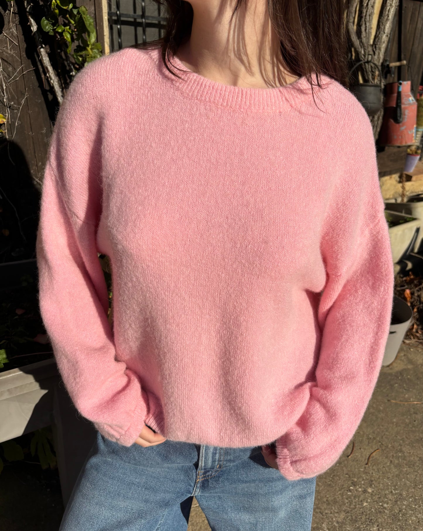 Pull en alpaga et laine mélangé - rose