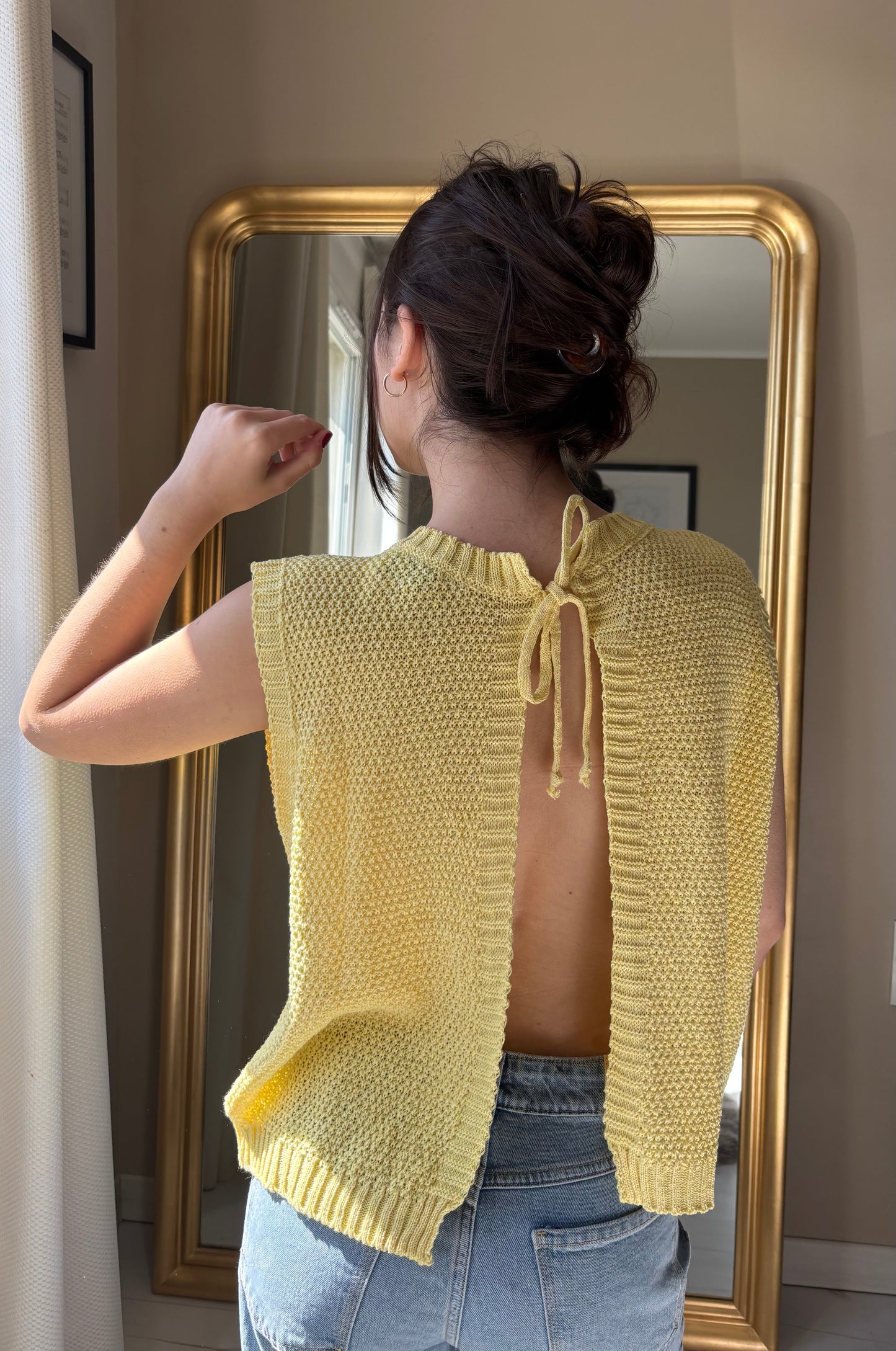 Top dos nu - jaune