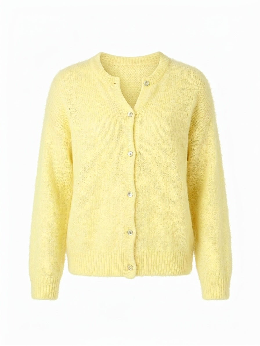 Gilet en alpaga et laine mélangé - jaune