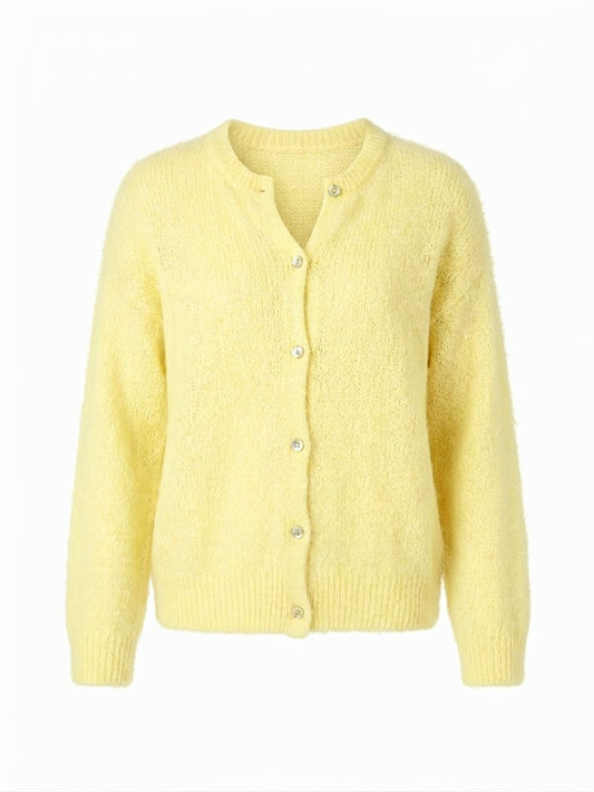 Gilet en alpaga et laine mélangé - jaune