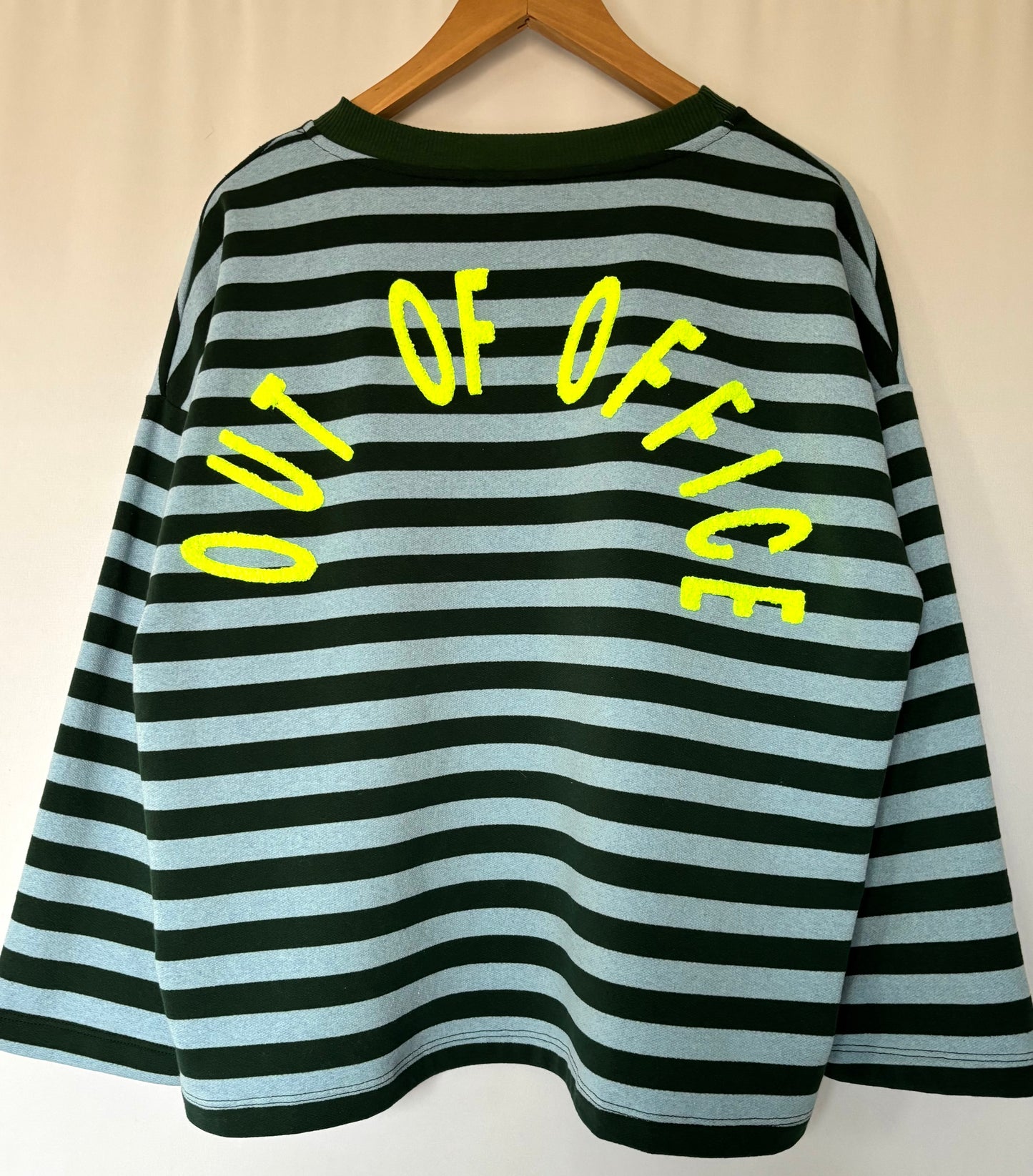 Marinière « Out of office » - Vert et bleu ciel