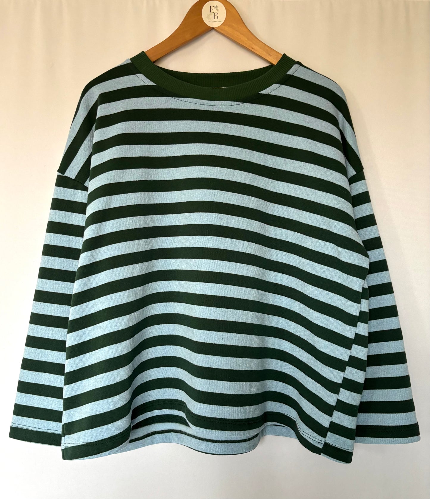 Marinière « Out of office » - Vert et bleu ciel