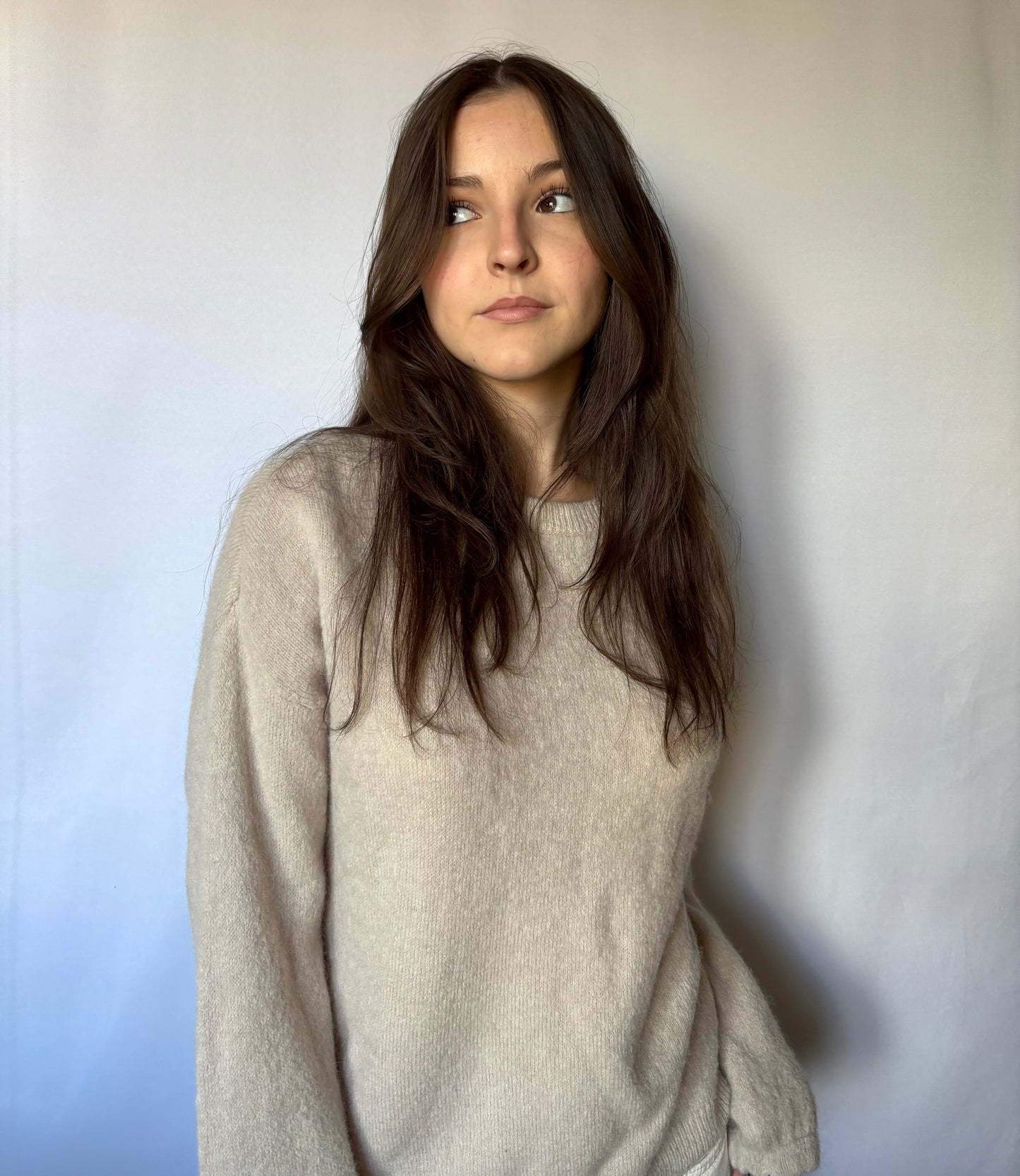 Pull en alpaga et laine mélangé - beige