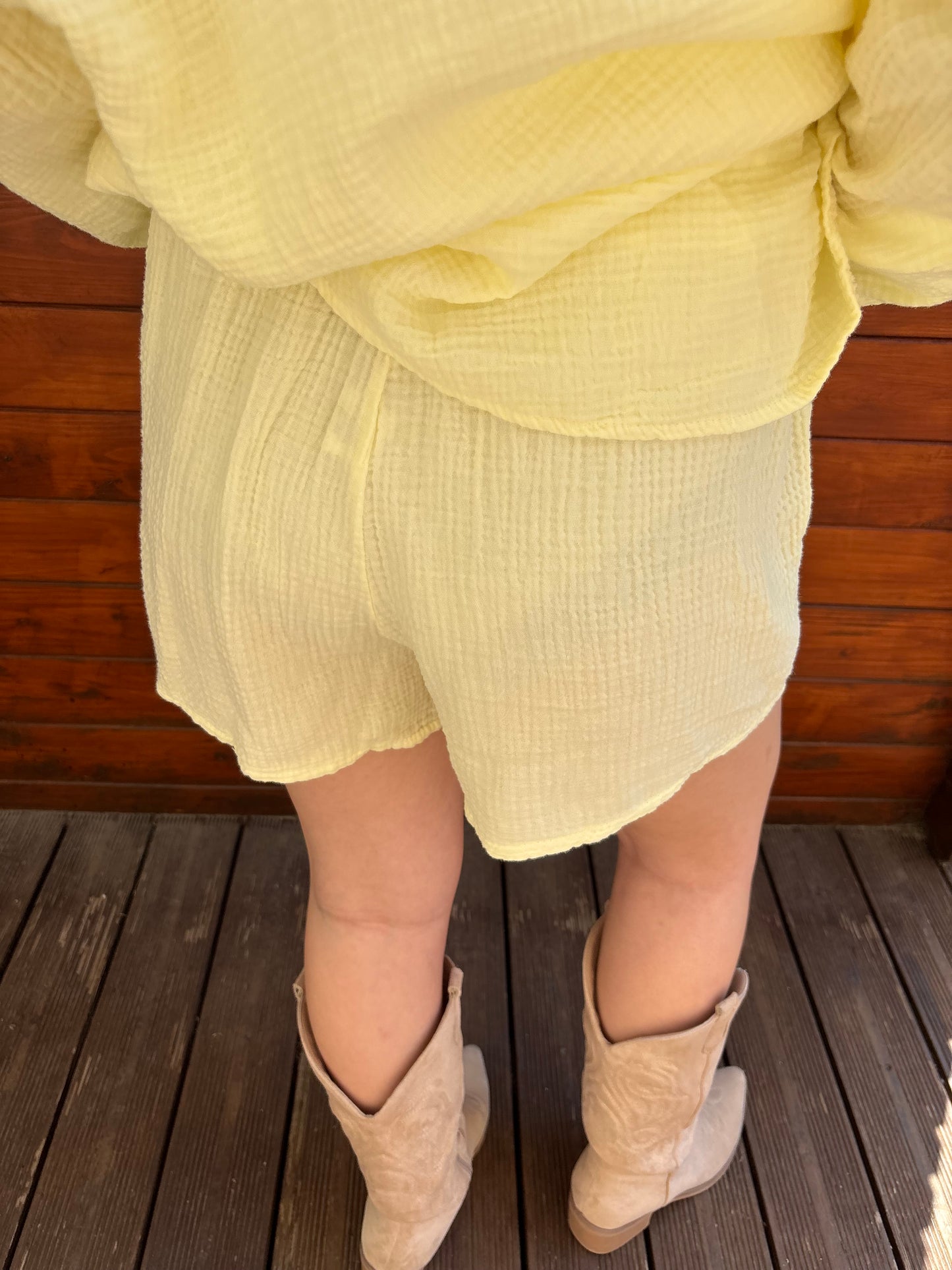 Ensemble chemise et short décontracté - jaune