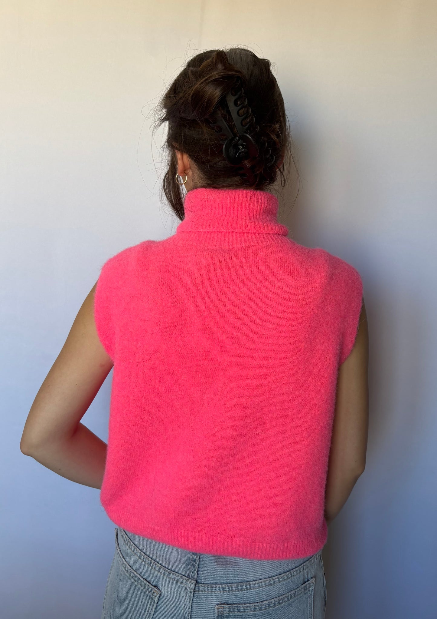 Pull à col roulé - corail