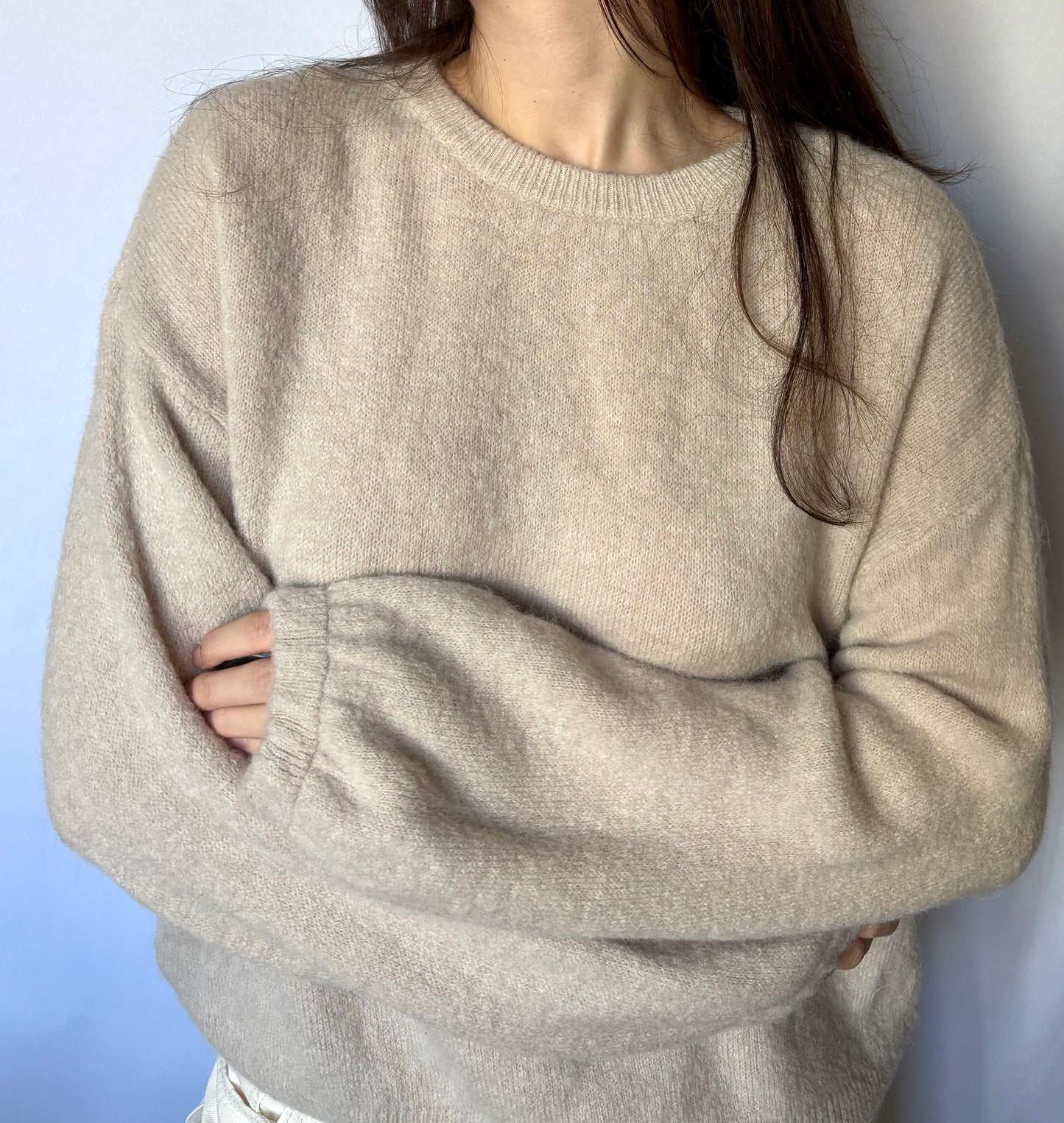 Pull en alpaga et laine mélangé - beige